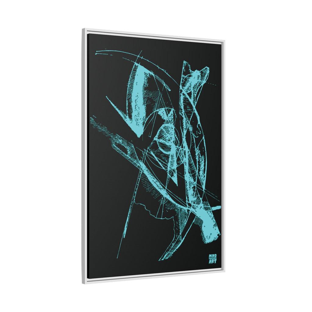 Watching (Aqua, Black Background) Matte Canvas, Framed