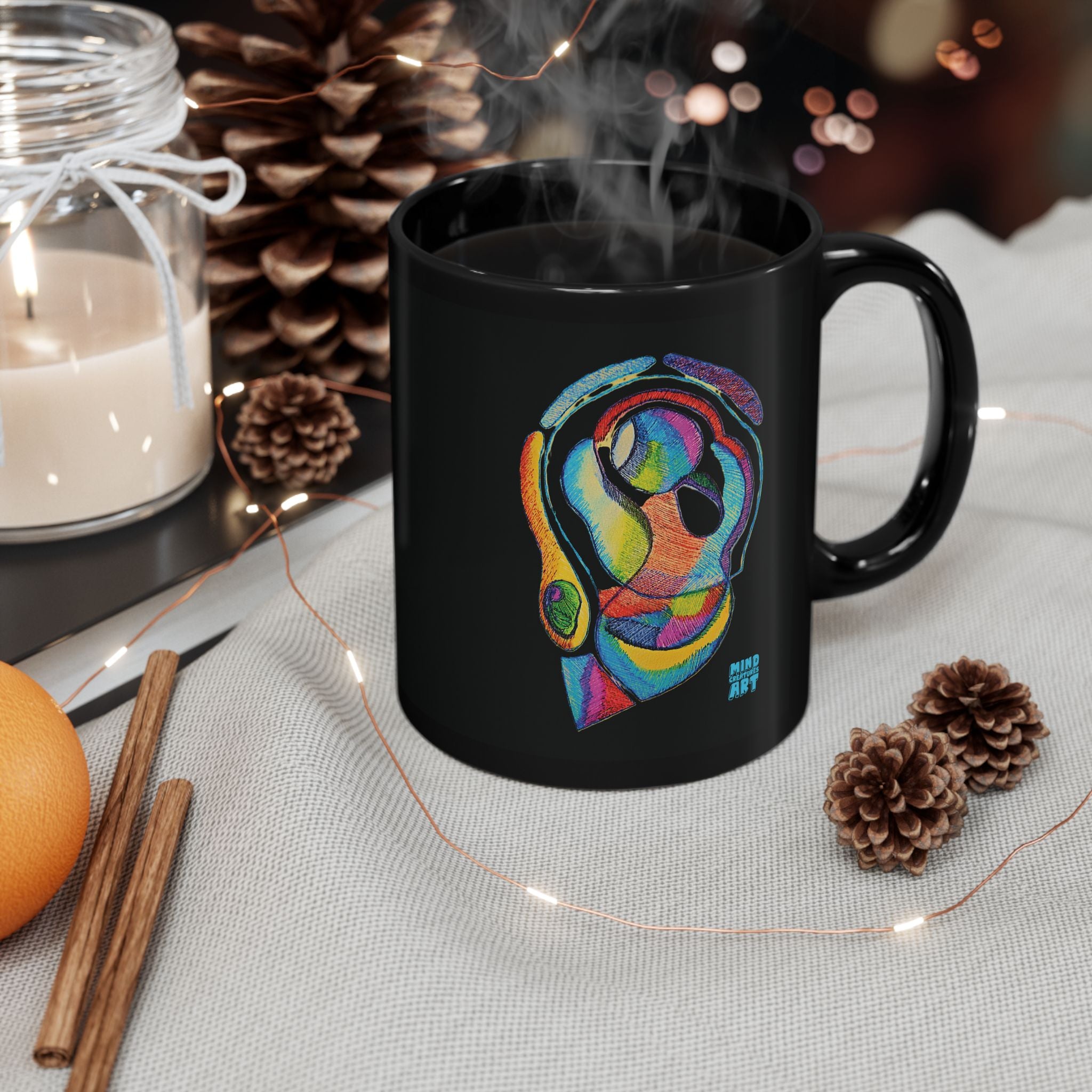 Cyclical Black Ceramic Mug (11oz, 15oz)