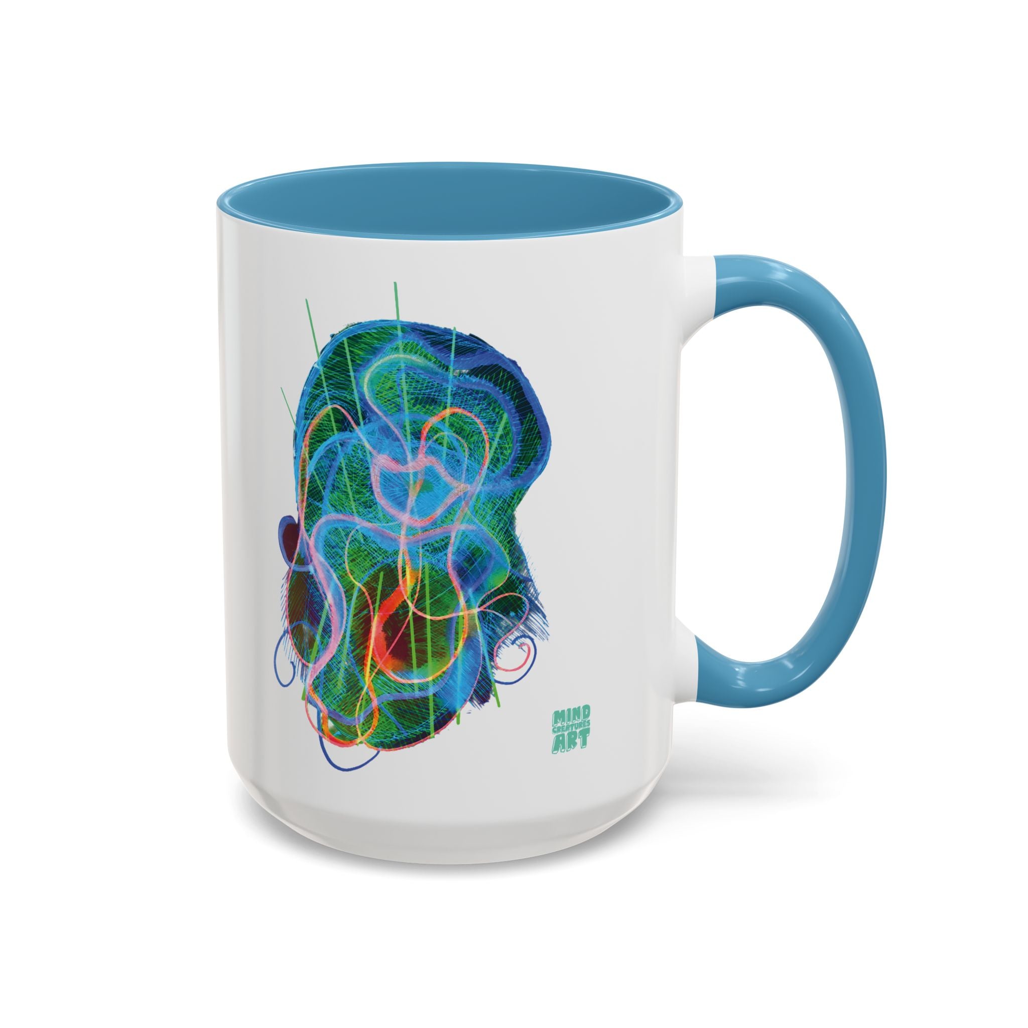 Davy Jones (Electric Blue & Green) Accent Coffee Mug (11oz, 15oz)