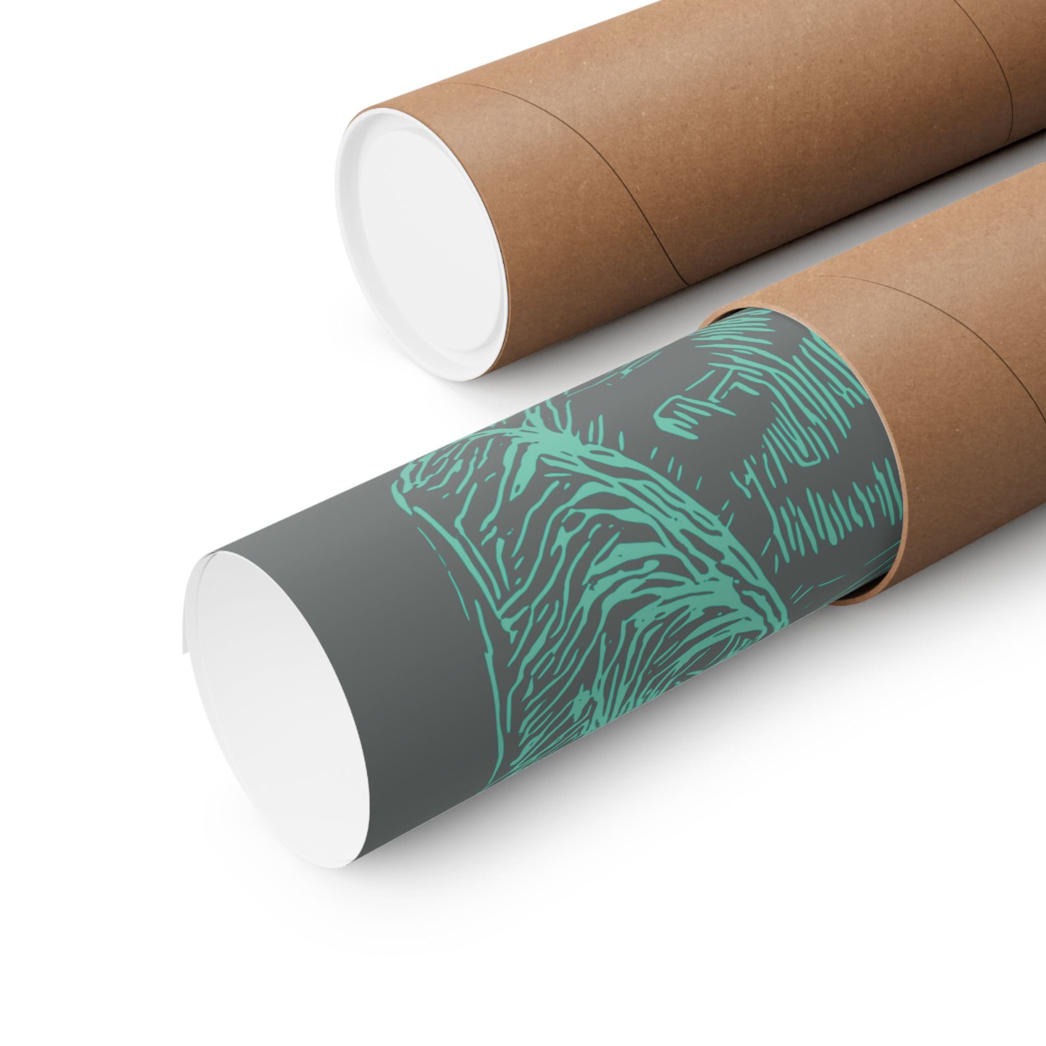 Curiosity (Teal, Dark Gray Background) Matte Poster