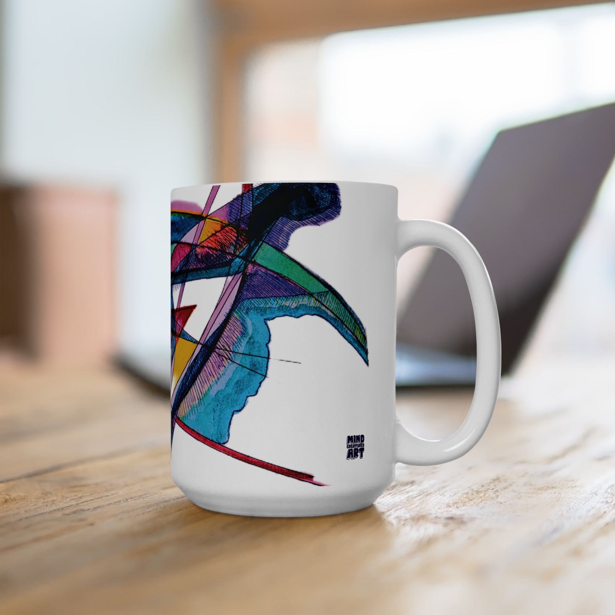 Watching White Ceramic Mug, (11oz, 15oz)