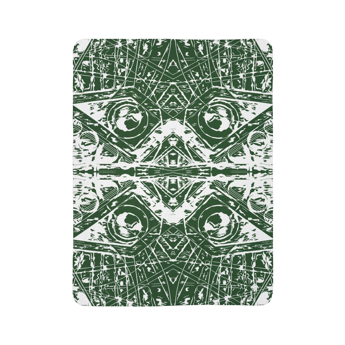 Love (White, Mirror, Dark Green Background) Fleece Sherpa Blanket