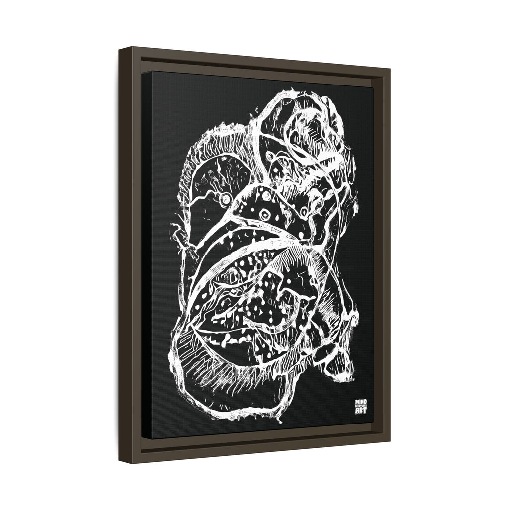 Exploration (White, Black Background) Matte Canvas, Framed