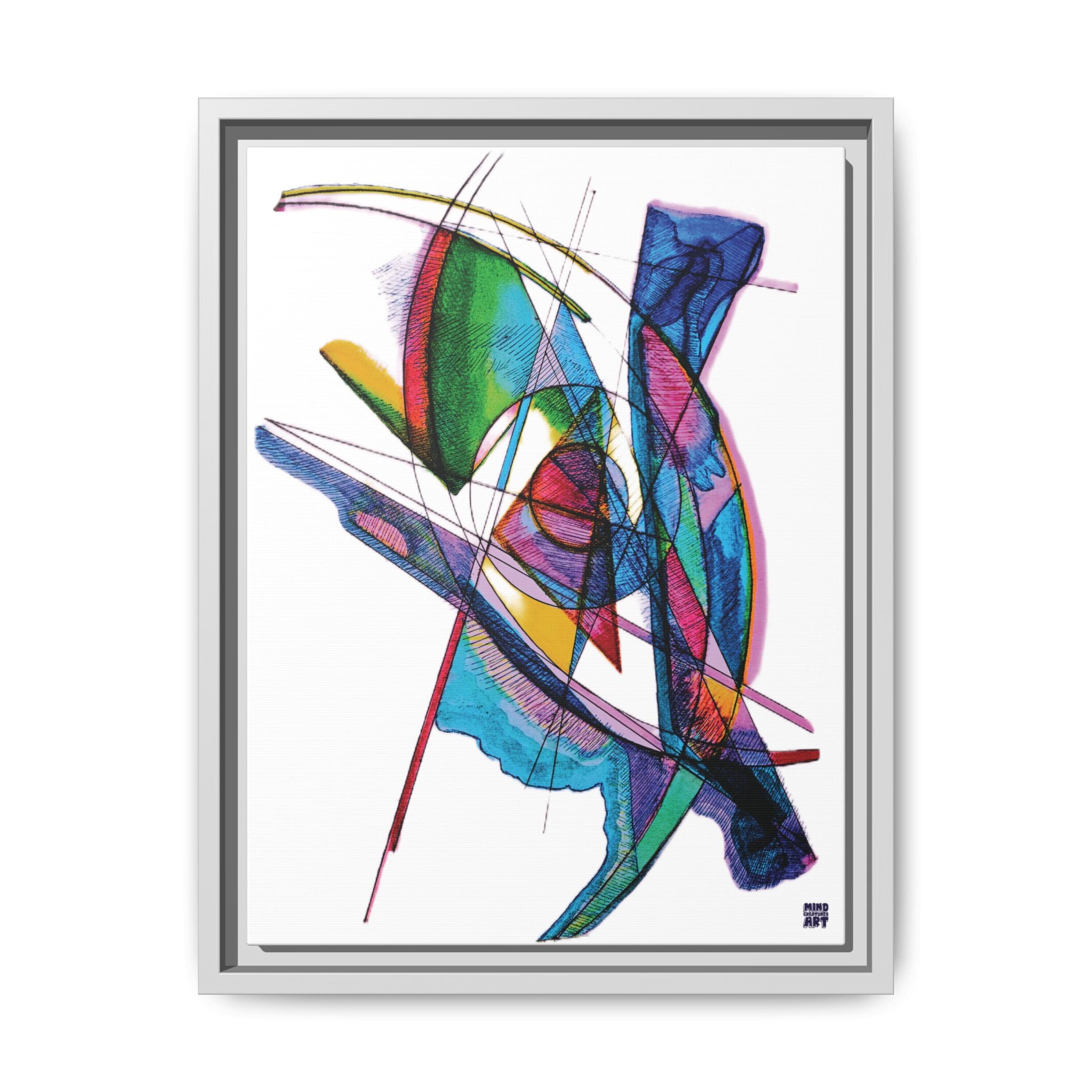 Watching (White Background) Matte Canvas, Framed