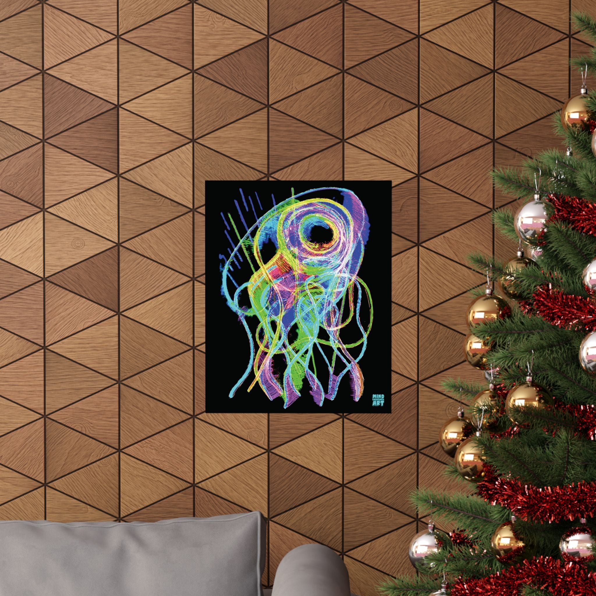 Jelly Jam (Neon, Black Background) Matte Poster