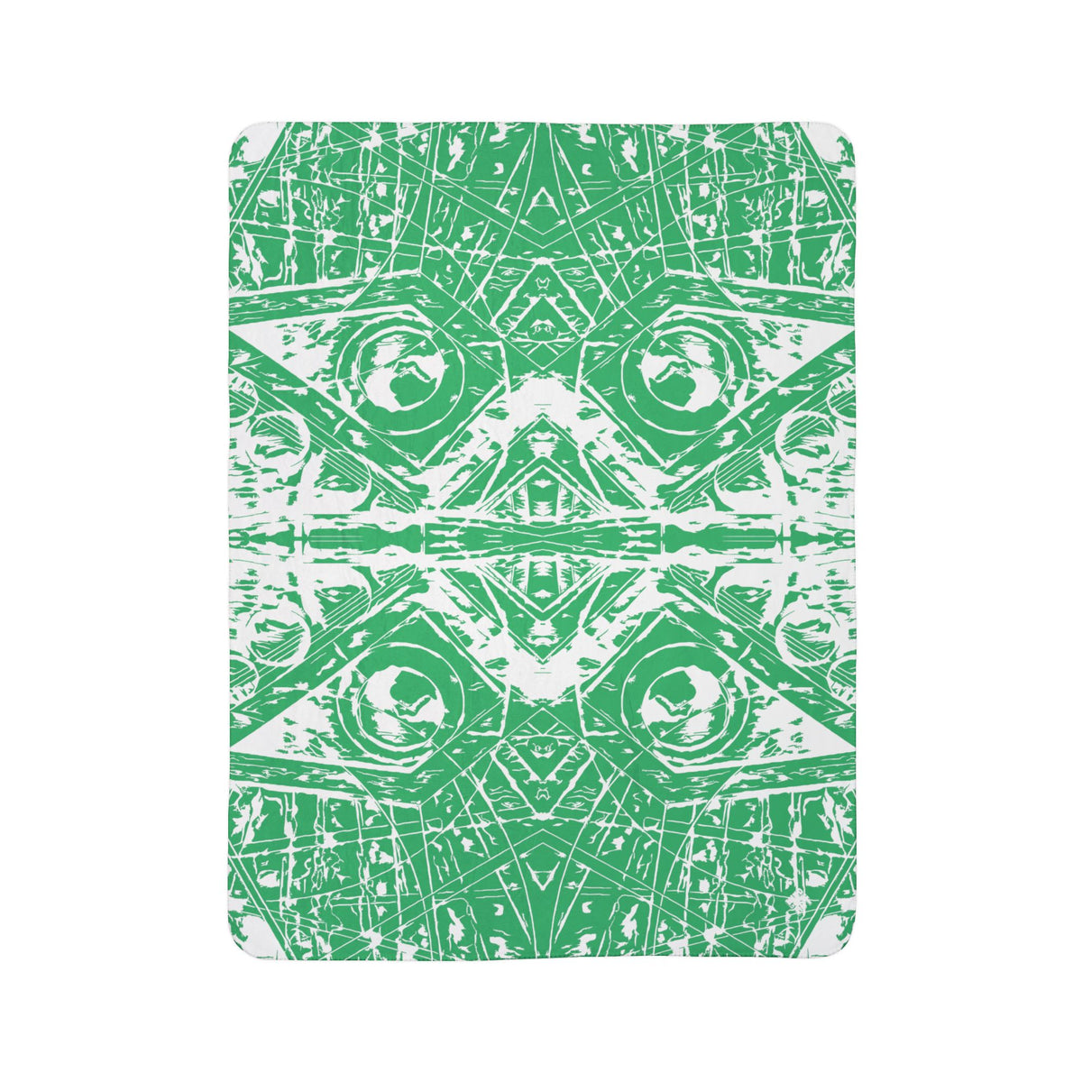 Love (White, Mirror, Green Background) Fleece Sherpa Blanket