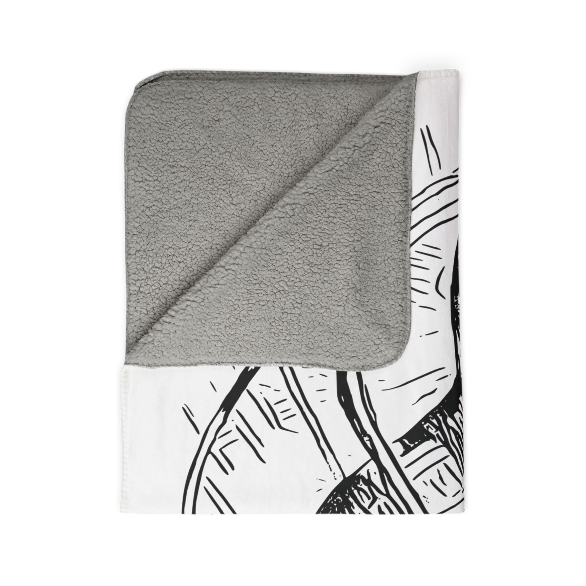Jelly Jam (Black, White Background) Fleece Sherpa Blanket