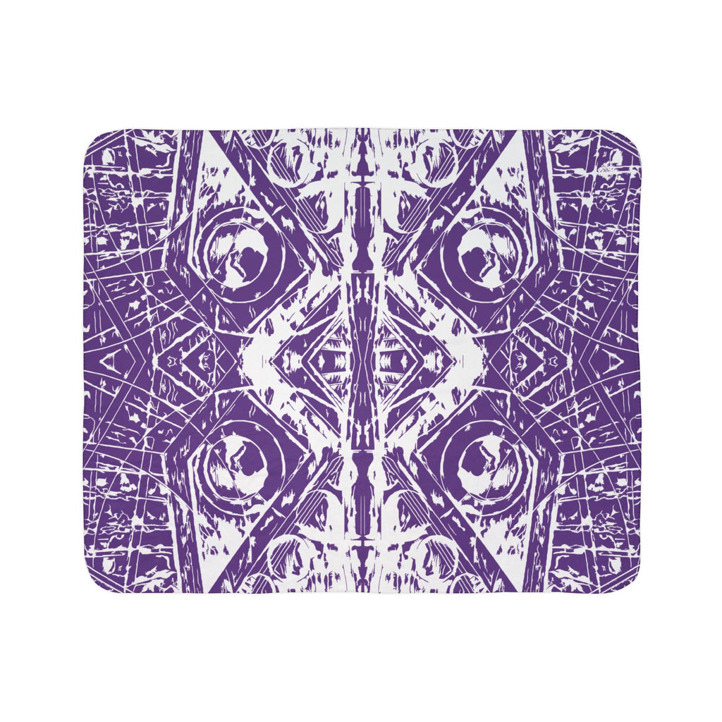 Love (White, Mirror, Purple Background) Fleece Sherpa Blanket