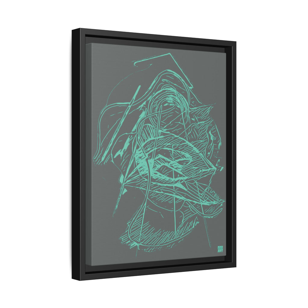 Dive Reflex (Teal, Dark Gray Background) Matte Canvas, Framed