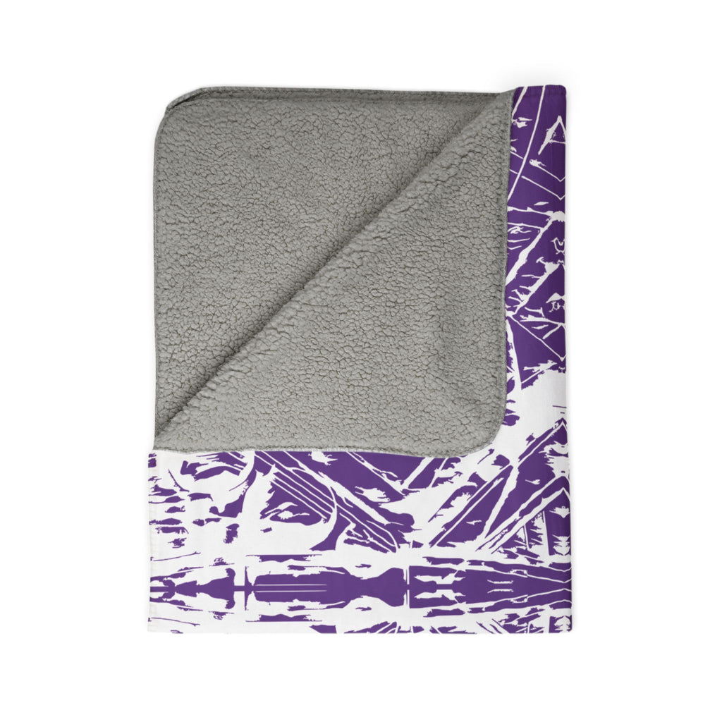 Love (White, Mirror, Purple Background) Fleece Sherpa Blanket