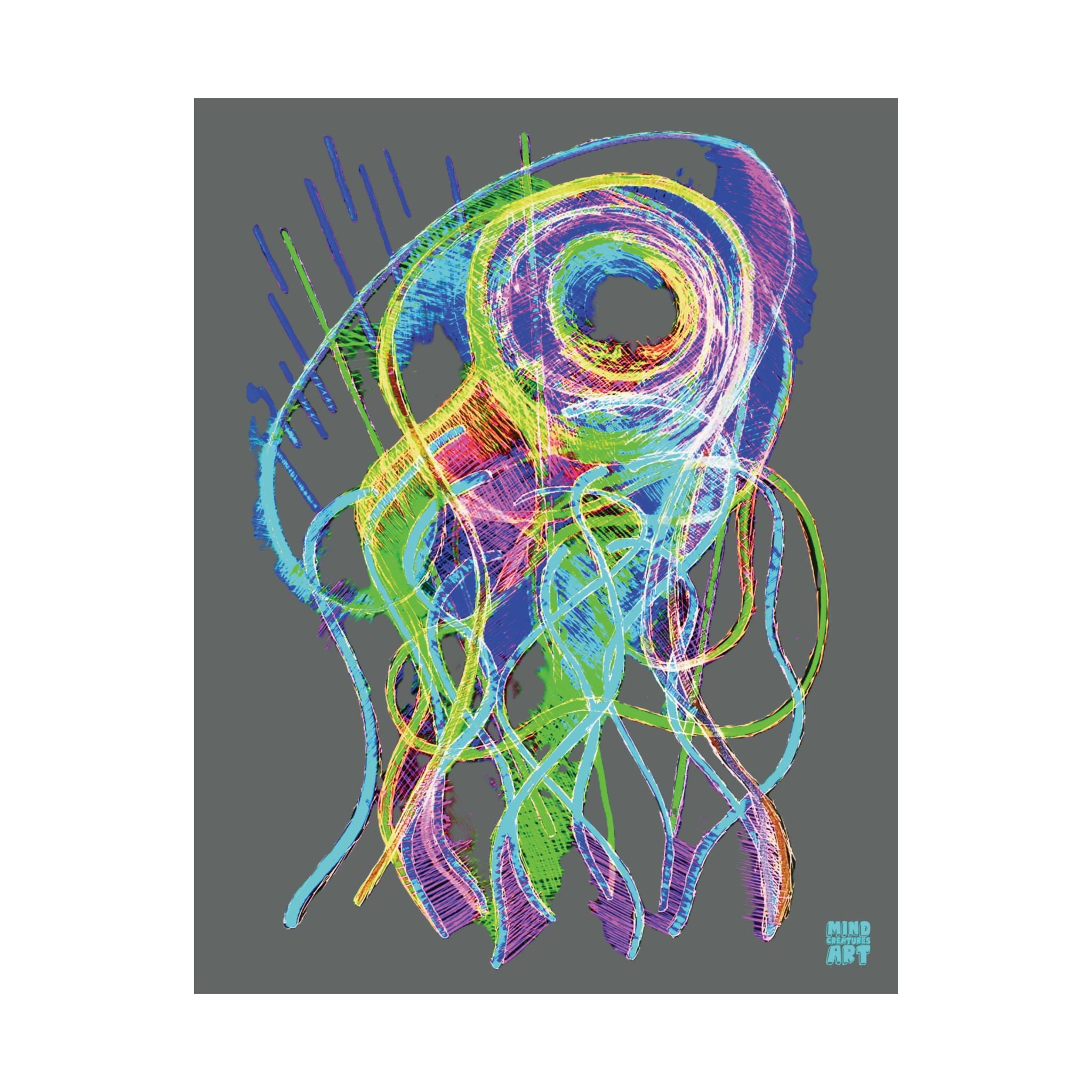 Jelly Jam (Neon, Dark Gray Background) Matte Poster