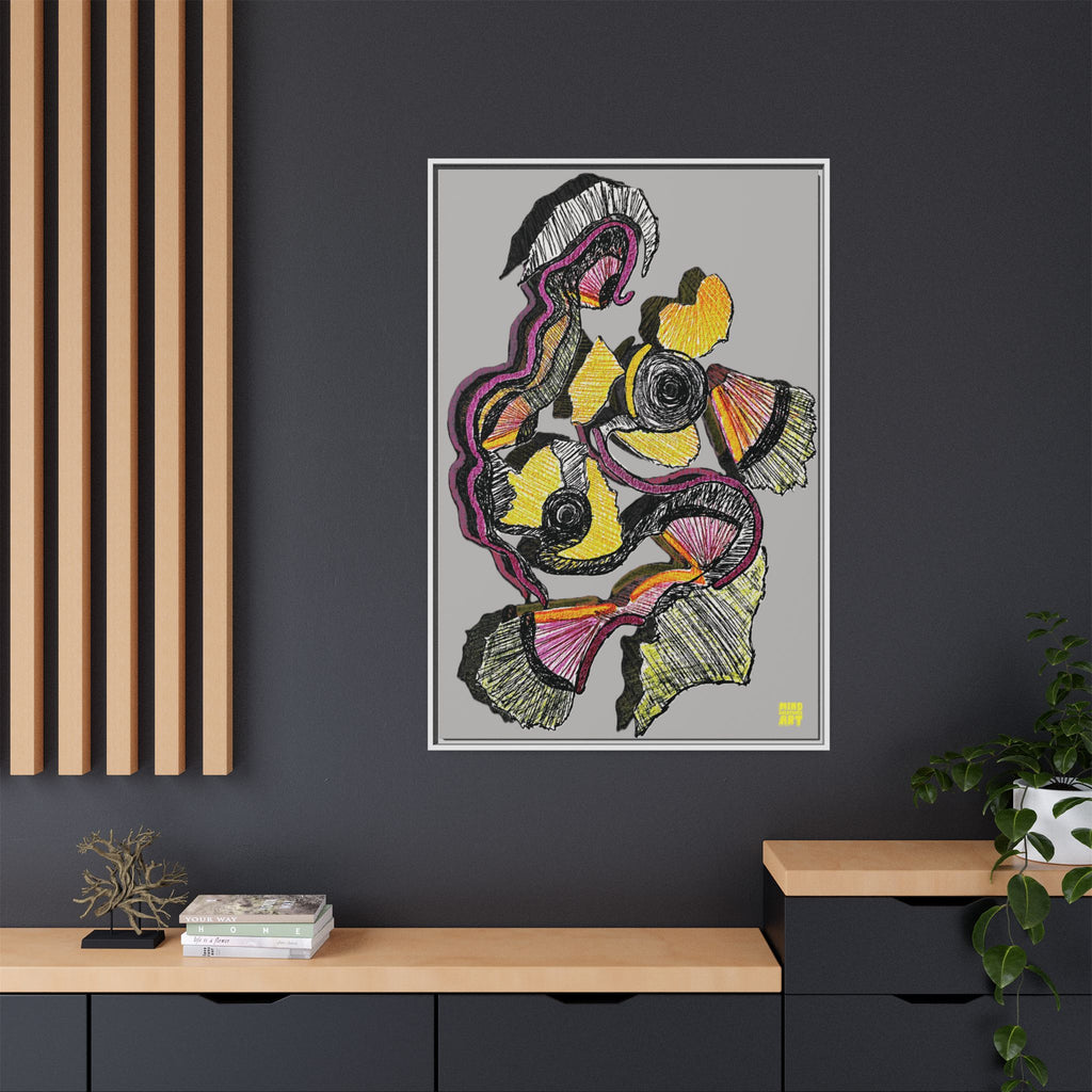 Crimson Teacher (Light Gray Background) Matte Canvas, Framed
