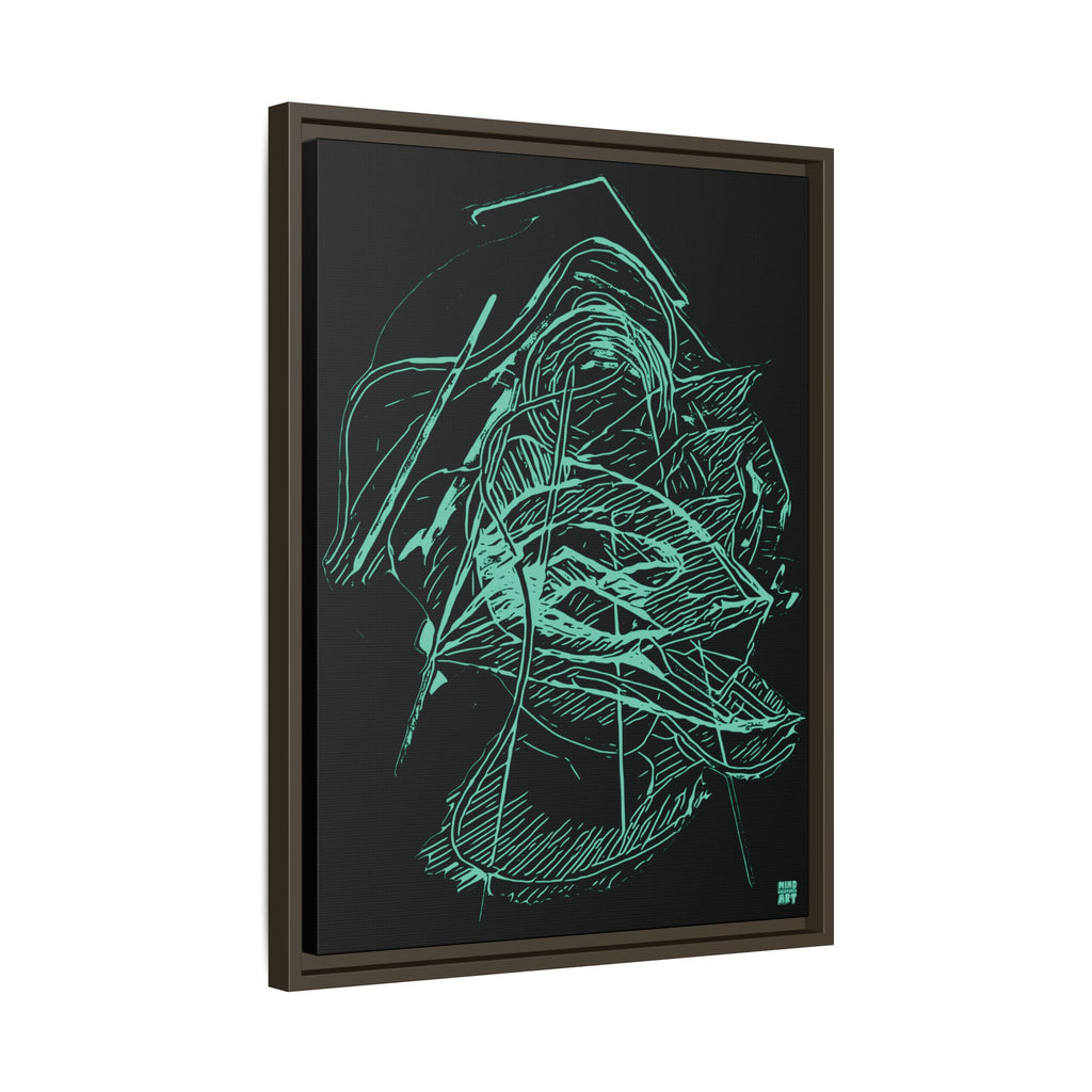 Dive Reflex (Teal, Black Background) Matte Canvas, Framed