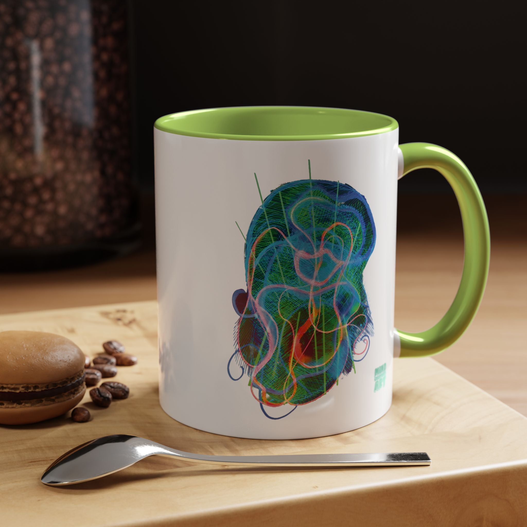 Davy Jones (Electric Blue & Green) Accent Coffee Mug (11oz, 15oz)