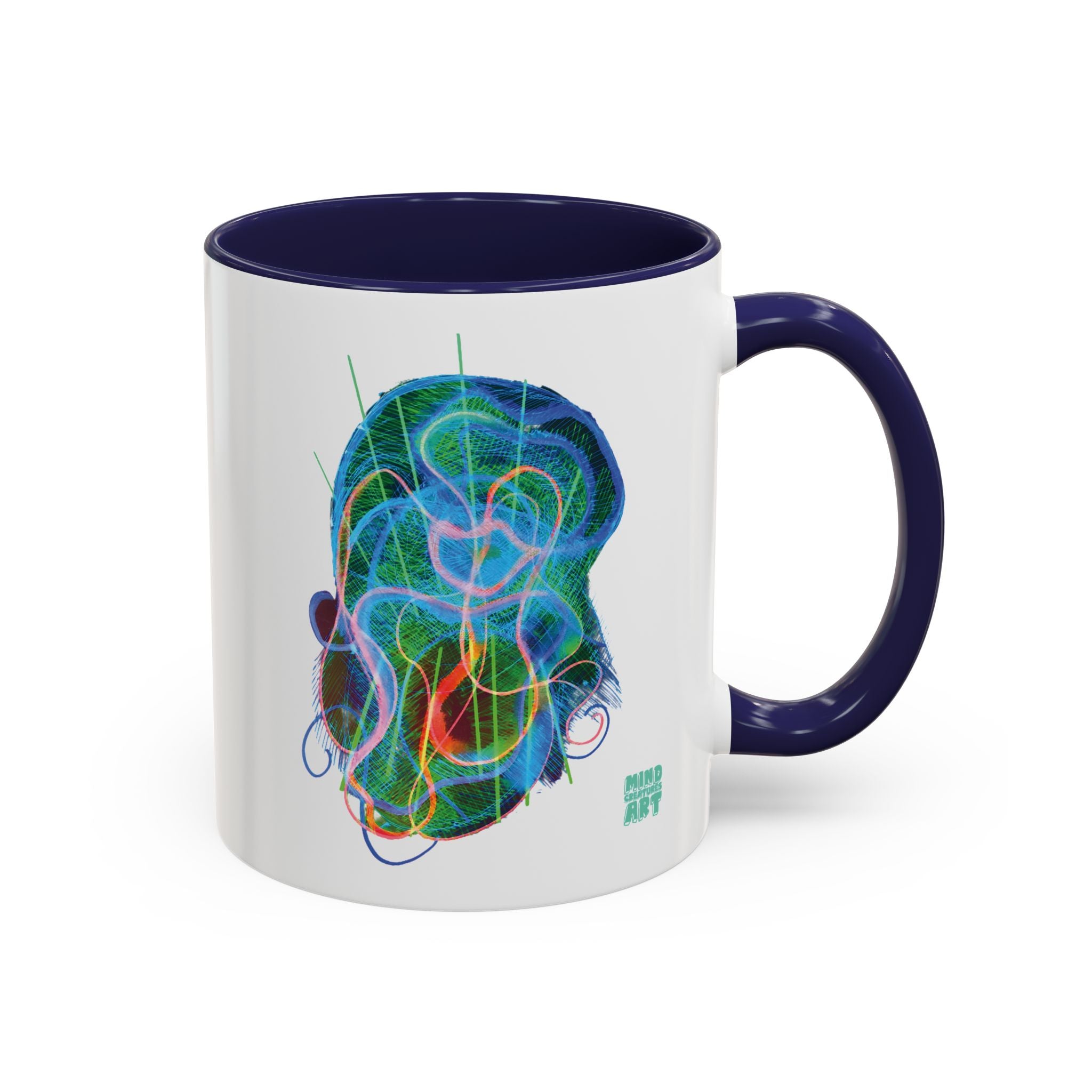 Davy Jones (Electric Blue & Green) Accent Coffee Mug (11oz, 15oz)
