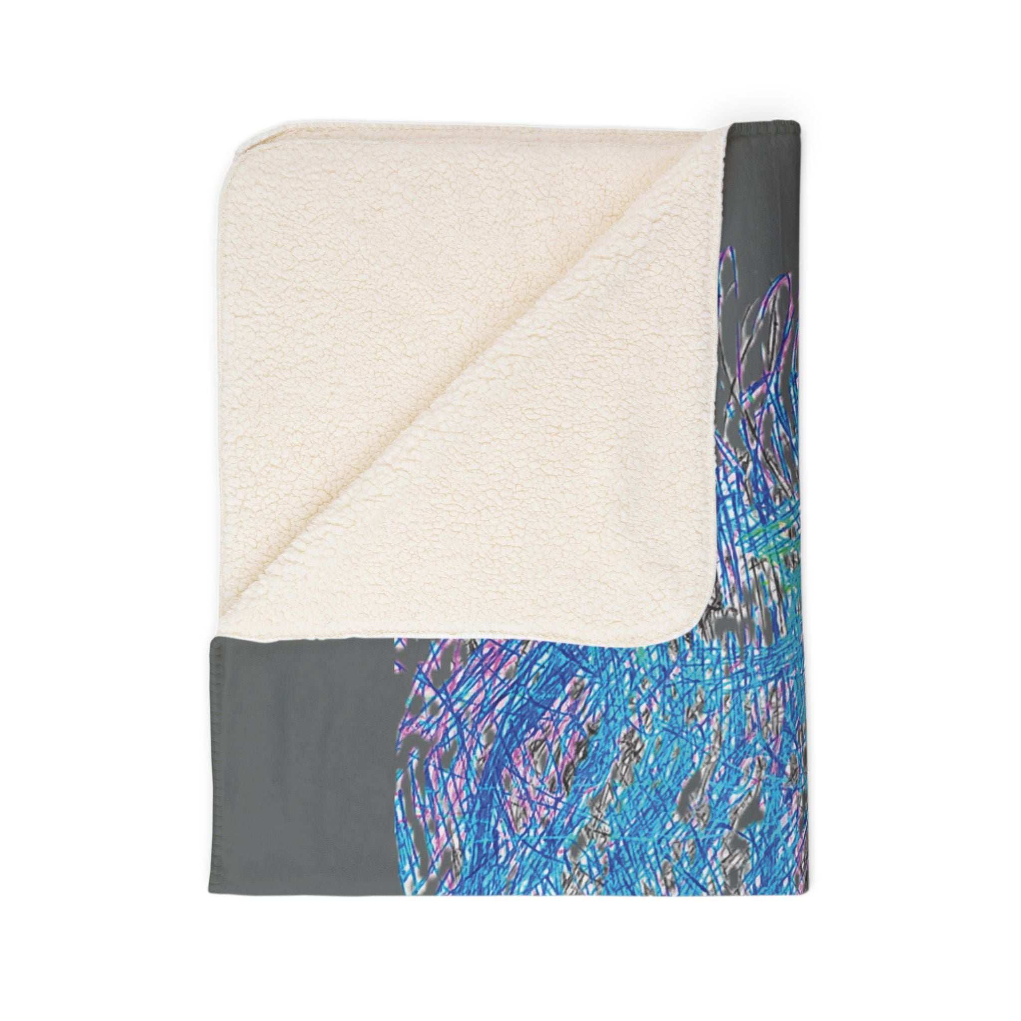 Party Monster (Dark Gray Background) Fleece Sherpa Blanket