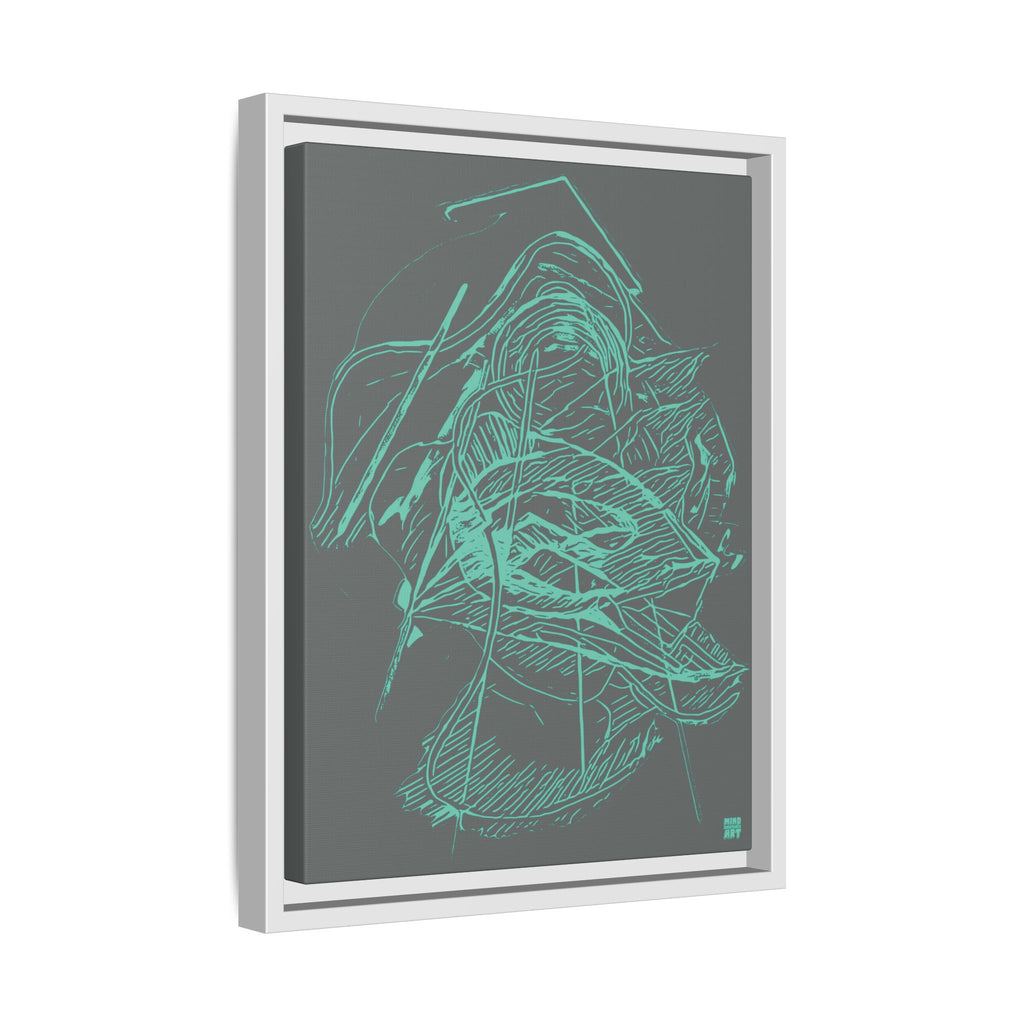 Dive Reflex (Teal, Dark Gray Background) Matte Canvas, Framed