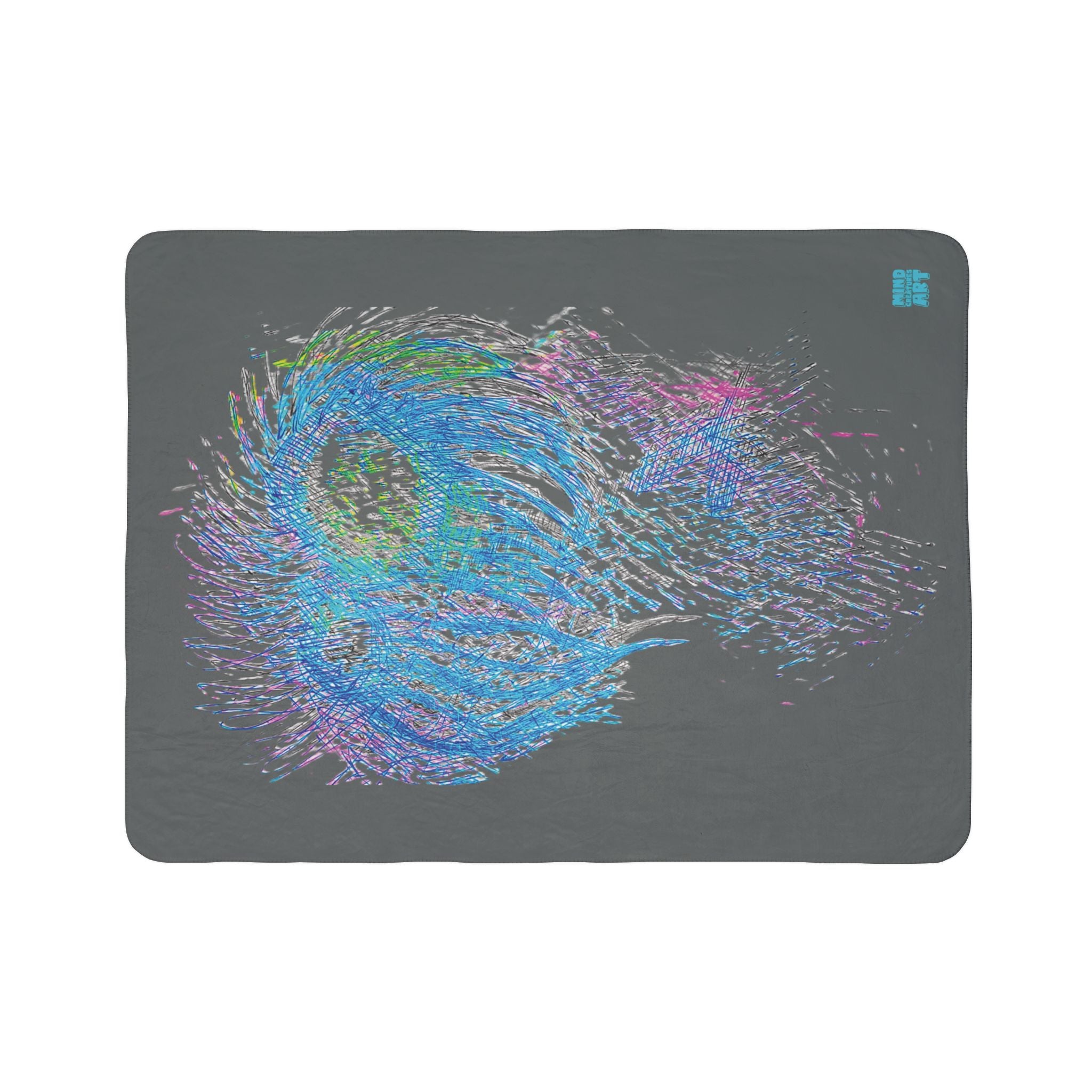 Party Monster (Dark Gray Background) Fleece Sherpa Blanket