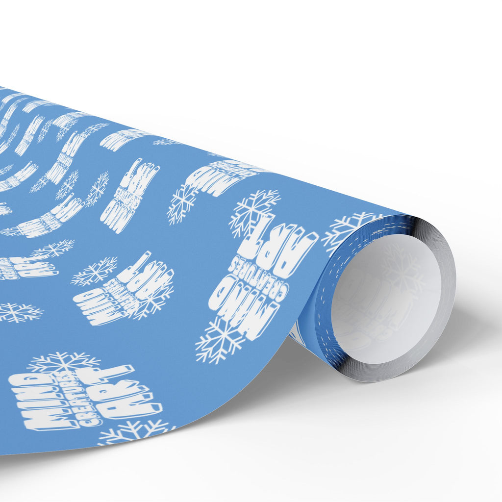 MCA Logo & Snowflake (White, Light Blue Background) Heavy Wrapping Paper