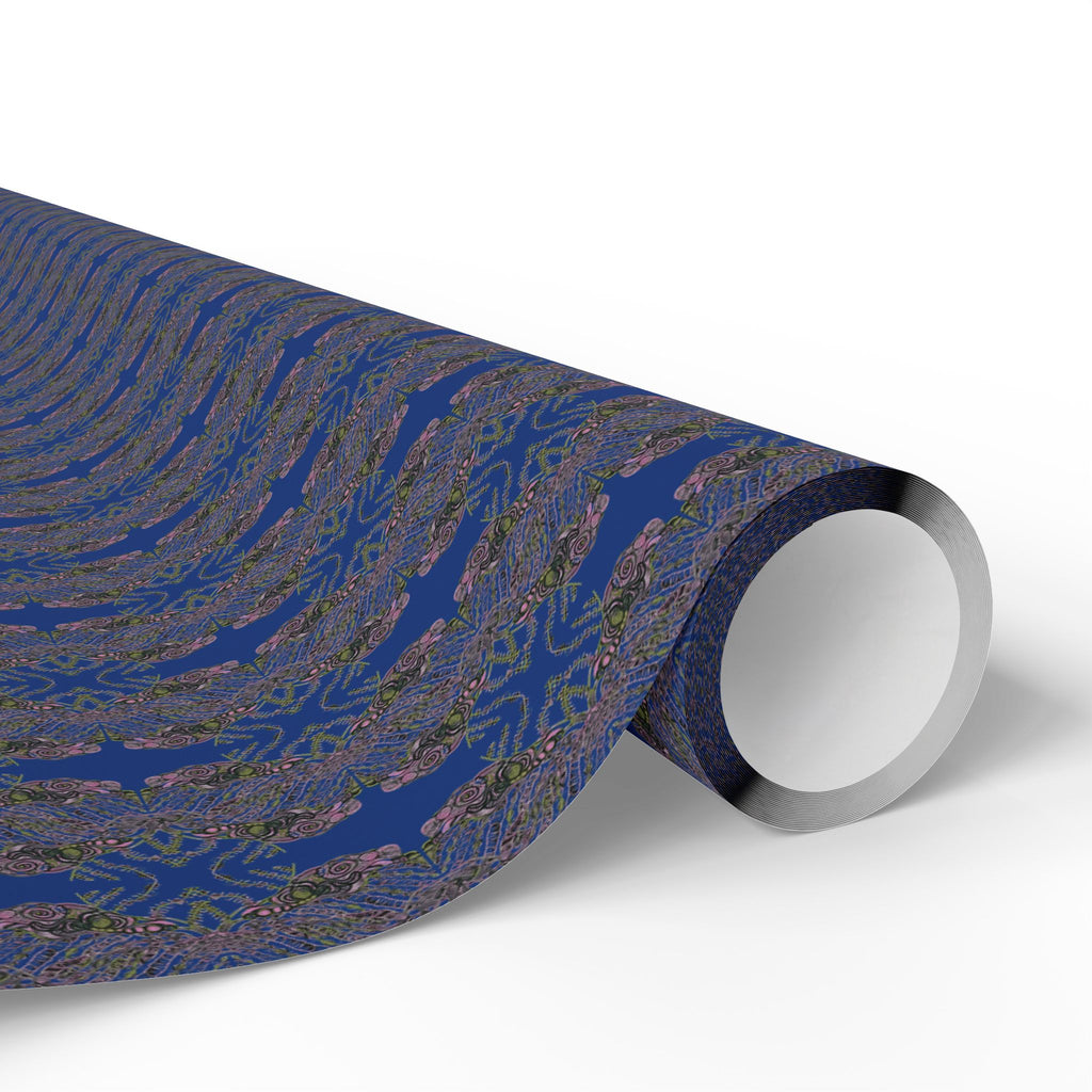 Vessel (Neon, Mirror, Blue Background) Heavy Wrapping Paper