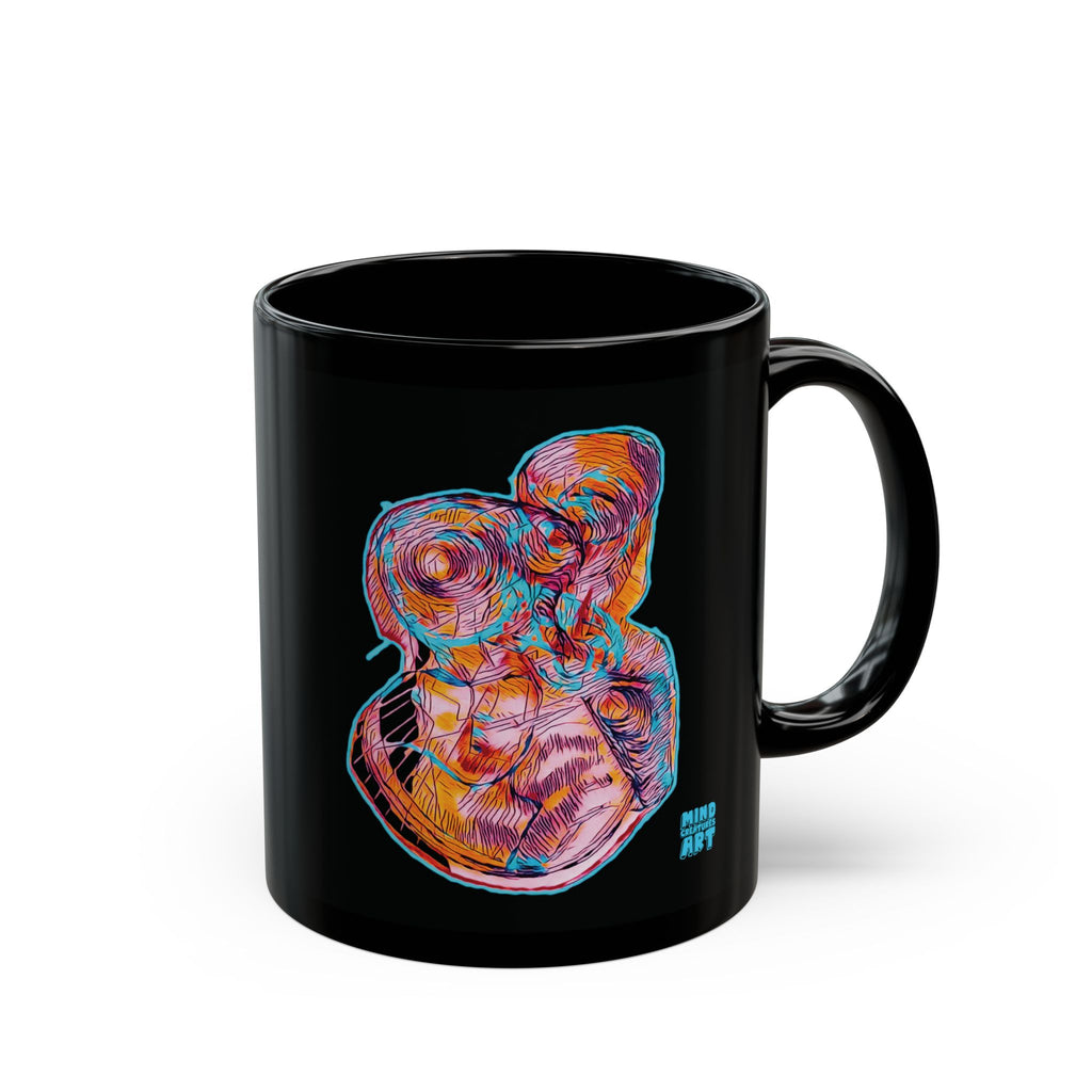 Curiosity (Pink) Black Ceramic Mug (11oz, 15oz)