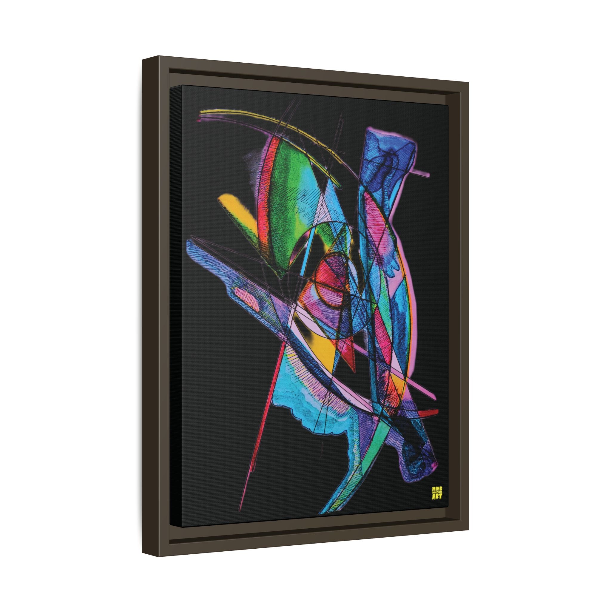 Watching (Black Background) Matte Canvas, Framed