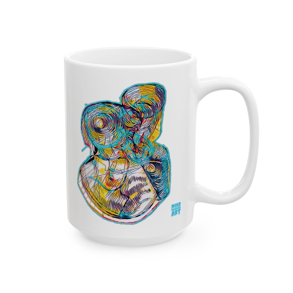 Curiosity (Teal) White Ceramic Mug, (11oz, 15oz)