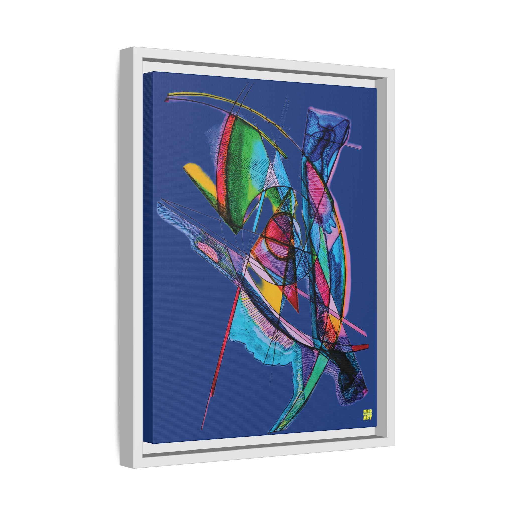 Watching (Dark Blue Background) Matte Canvas, Framed