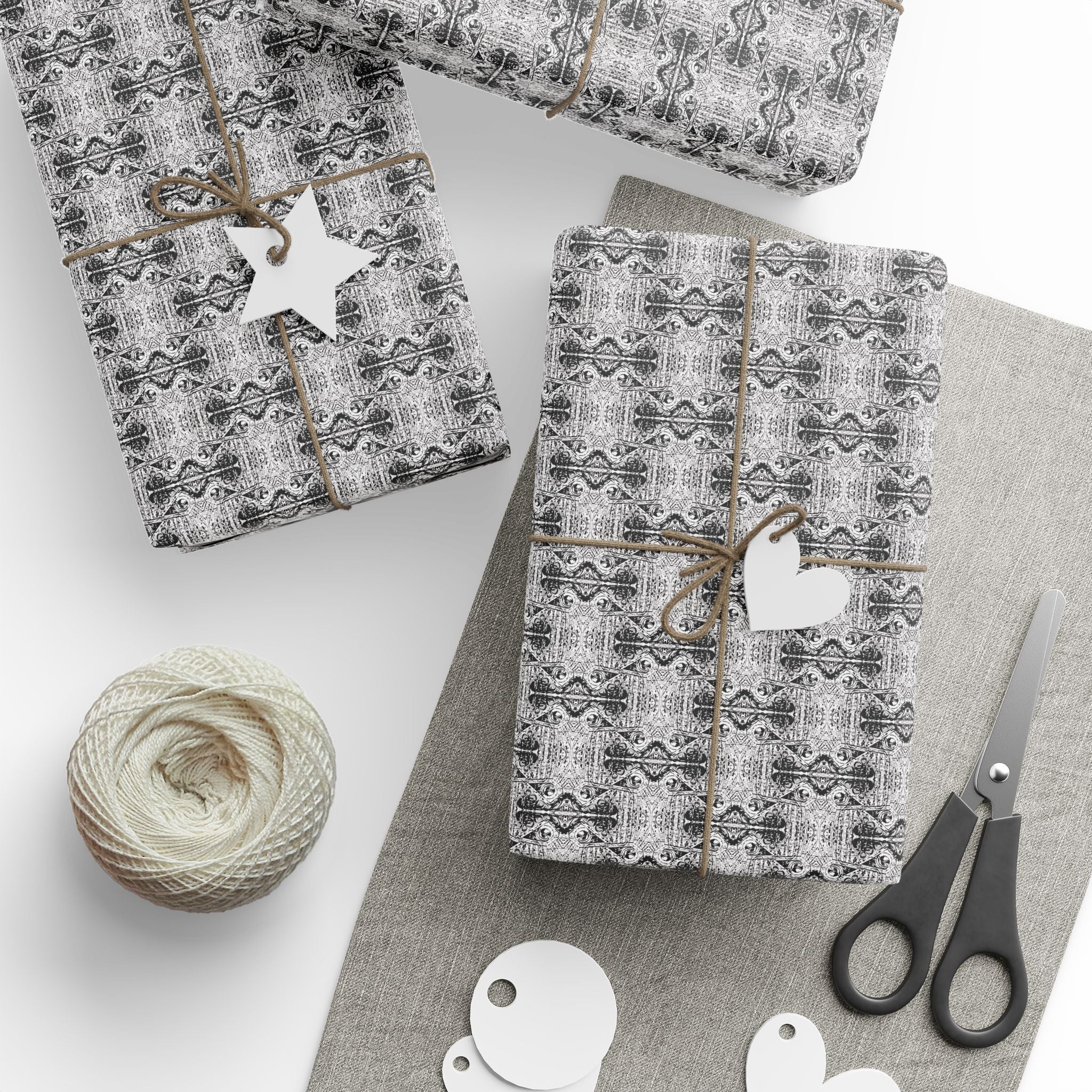 Love (Black, White Background) Heavy Wrapping Paper