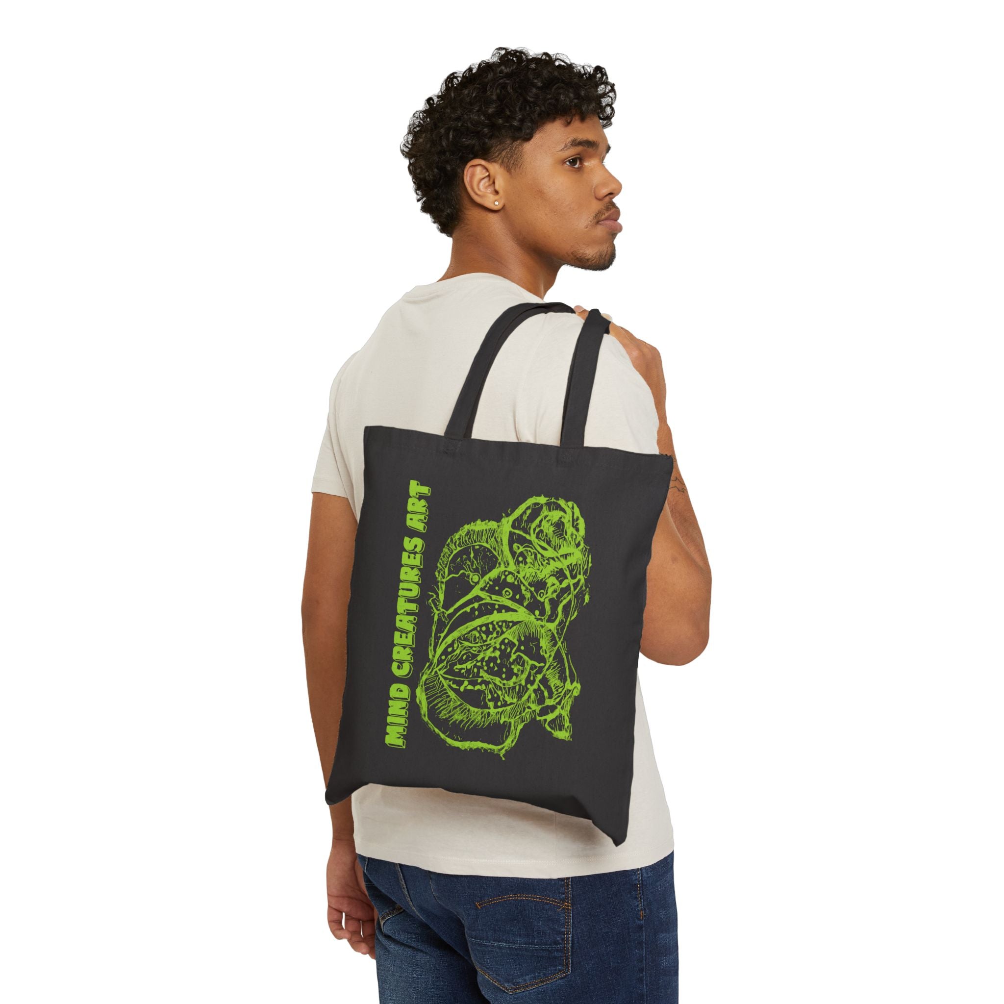 Exploration (Lime) Cotton Canvas Tote Bag
