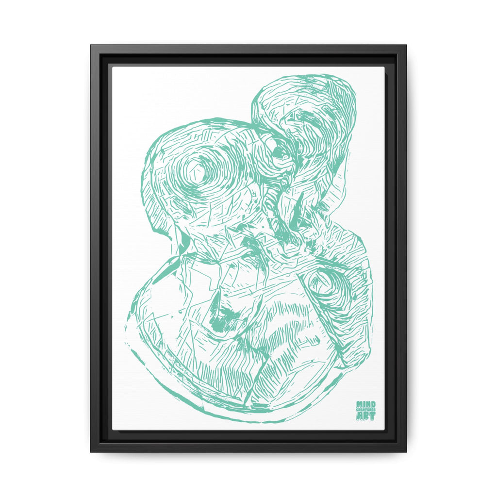 Curiosity (Teal, White Background) Matte Canvas, Framed