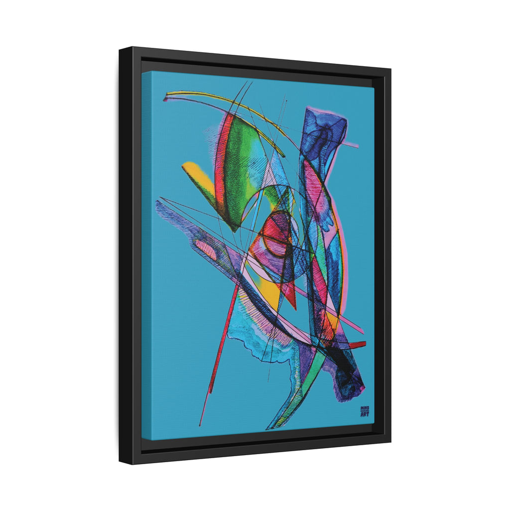 Watching (Turquoise Background) Matte Canvas, Framed