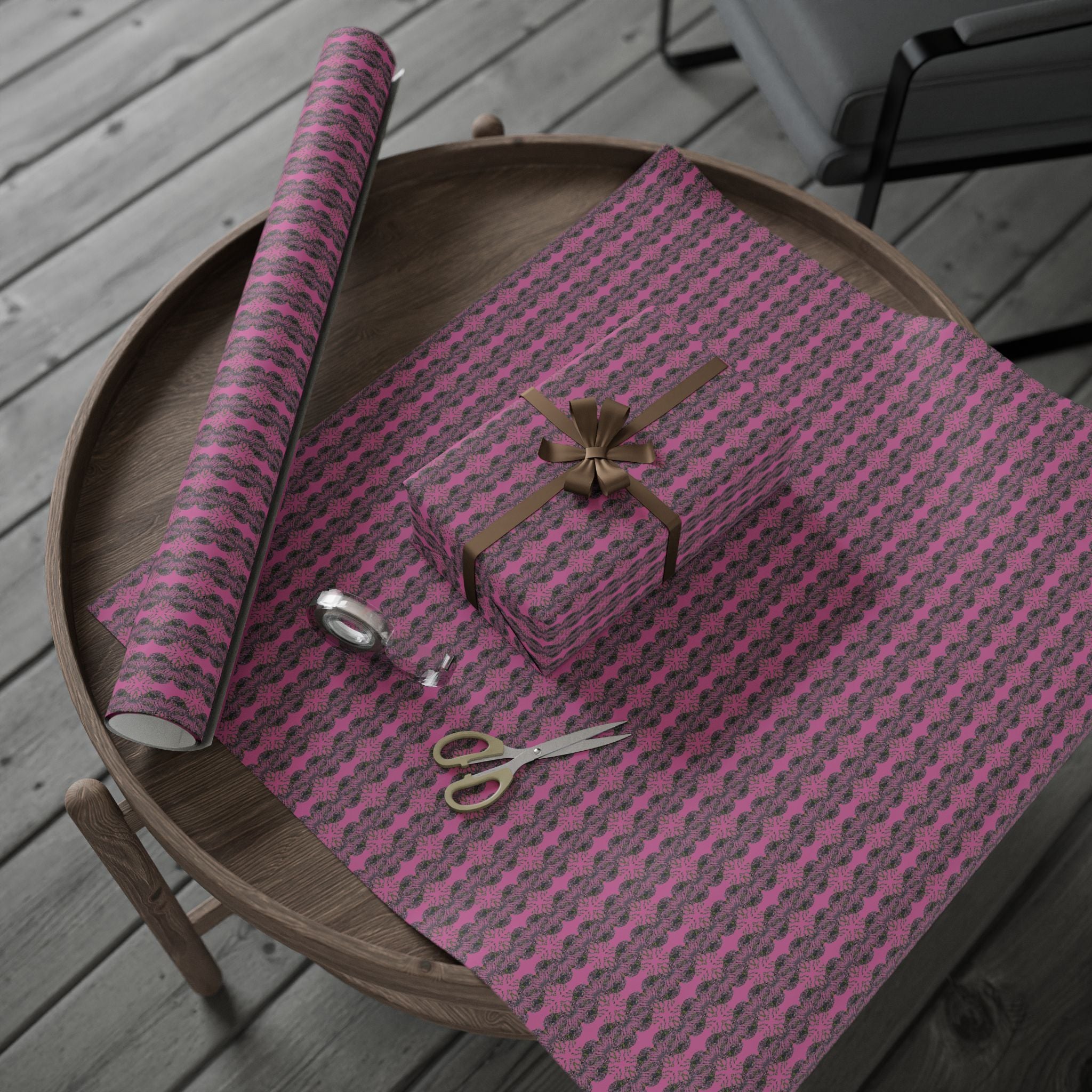 Vessel (Neon, Mirror, Pink Background) Heavy Wrapping Paper