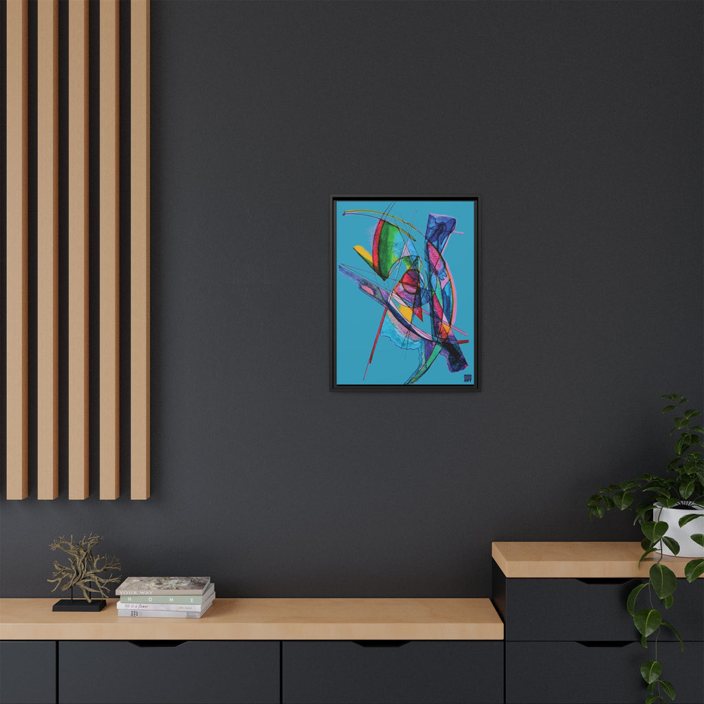 Watching (Turquoise Background) Matte Canvas, Framed
