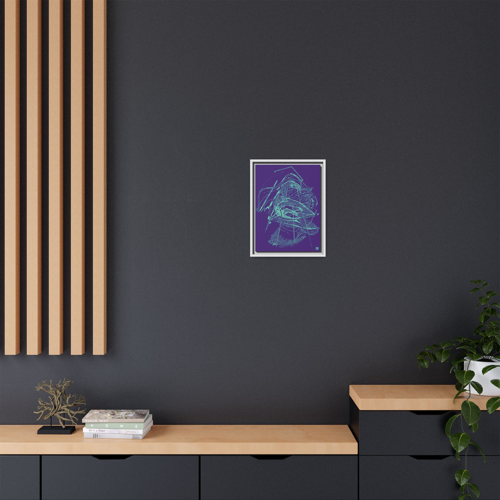 Dive Reflex (Teal, Purple Background) Matte Canvas, Framed