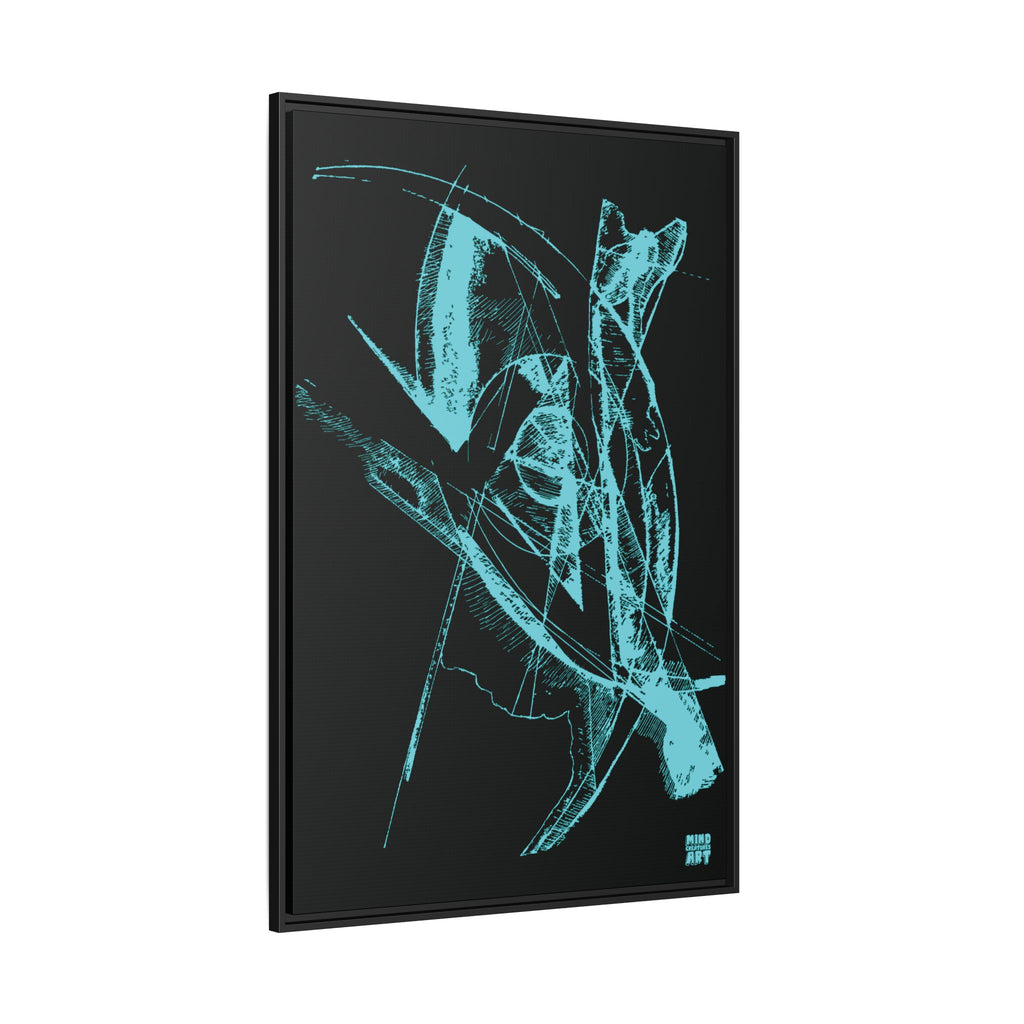 Watching (Aqua, Black Background) Matte Canvas, Framed