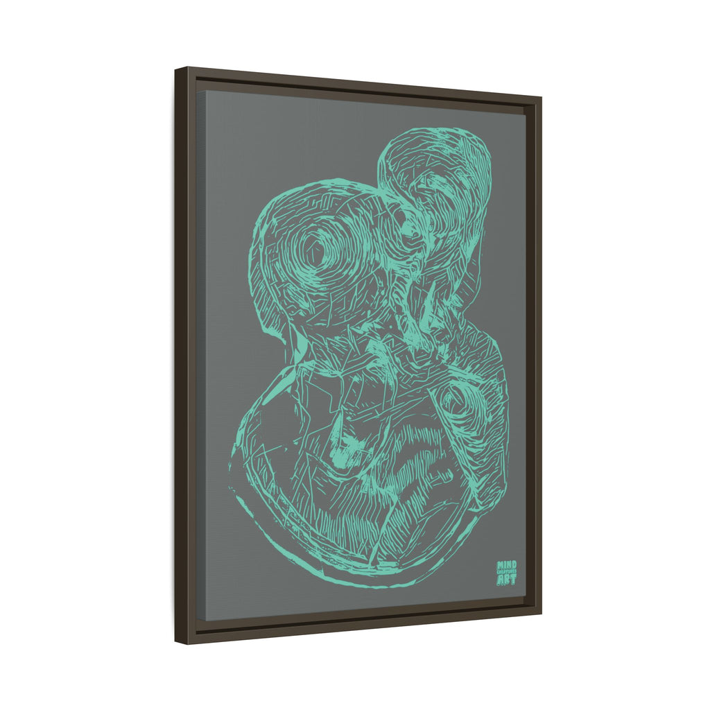Curiosity (Teal, Dark Gray Background) Matte Canvas, Framed