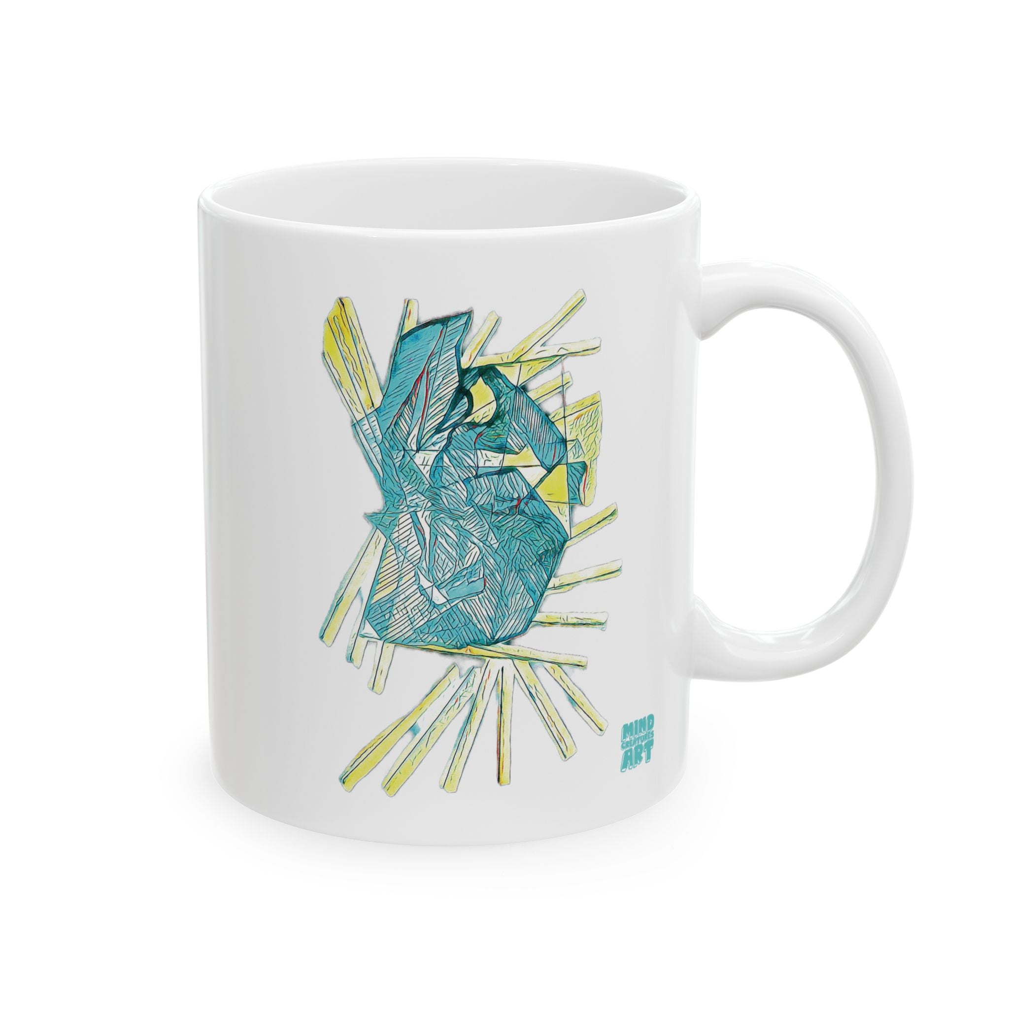 Lightspeed (Aqua) White Ceramic Mug, (11oz, 15oz)