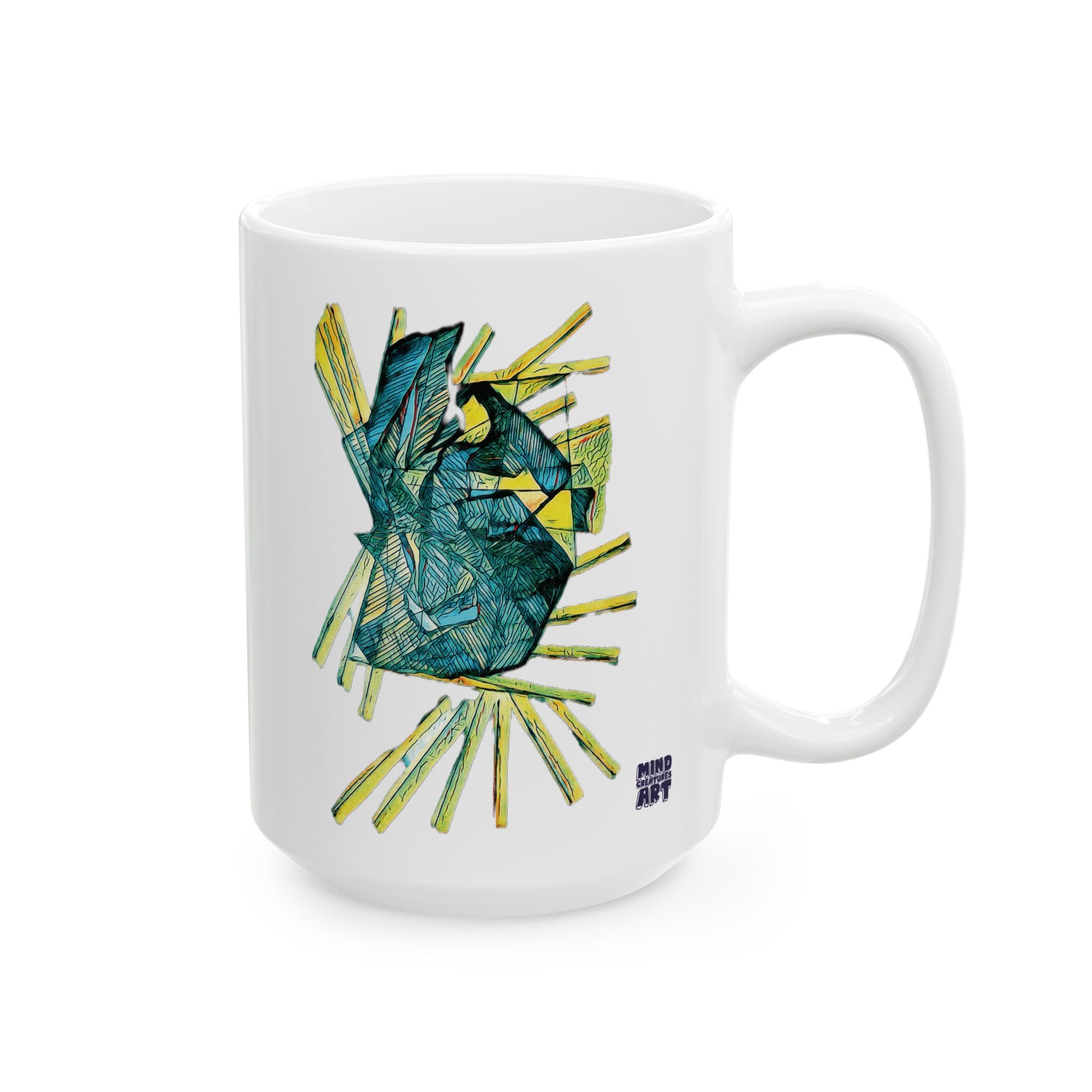 Lightspeed (Teal) White Ceramic Mug, (11oz, 15oz)