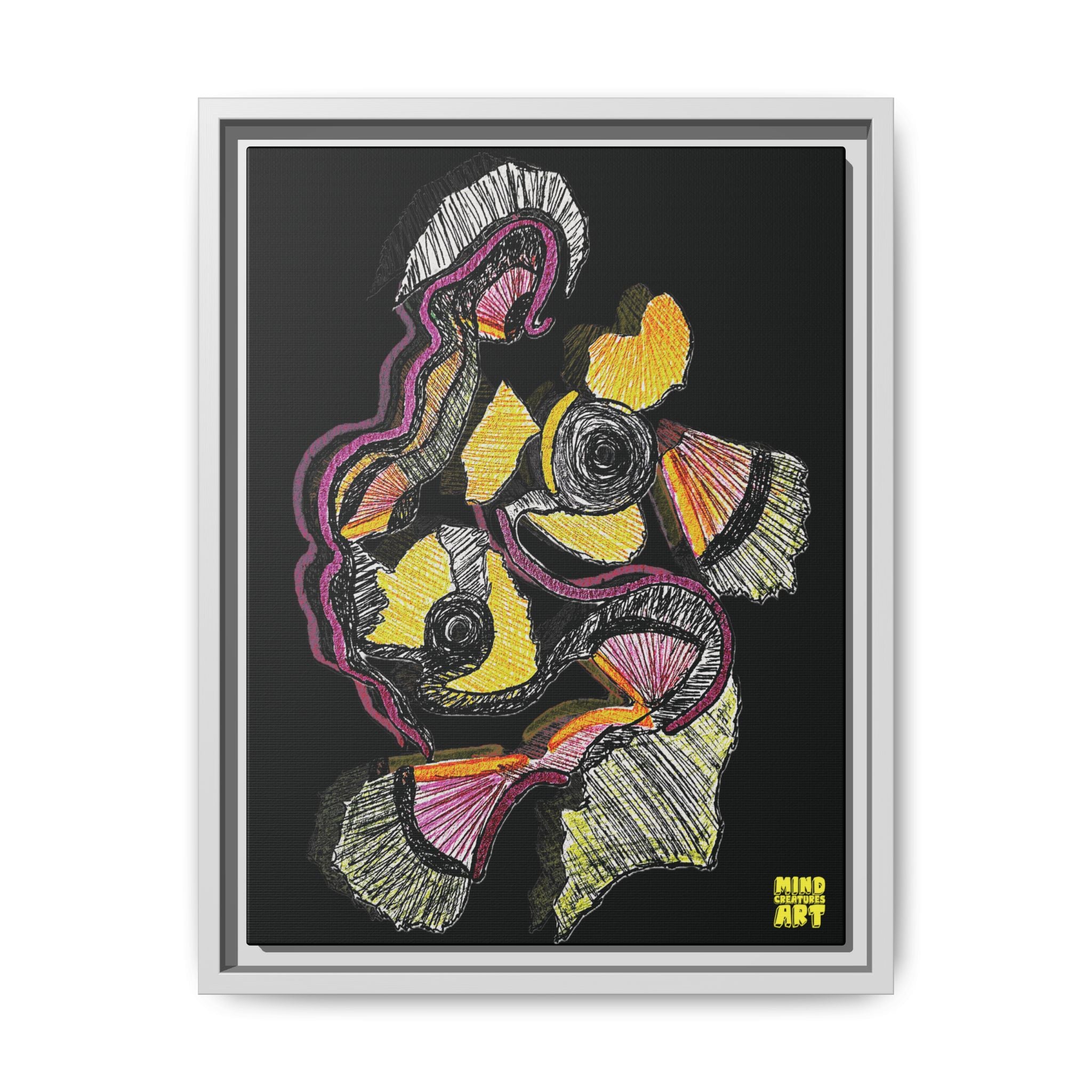Crimson Teacher (Black Background) Matte Canvas, Framed