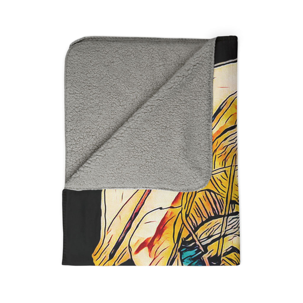 Dive Reflex (Gold, Black Background) Fleece Sherpa Blanket