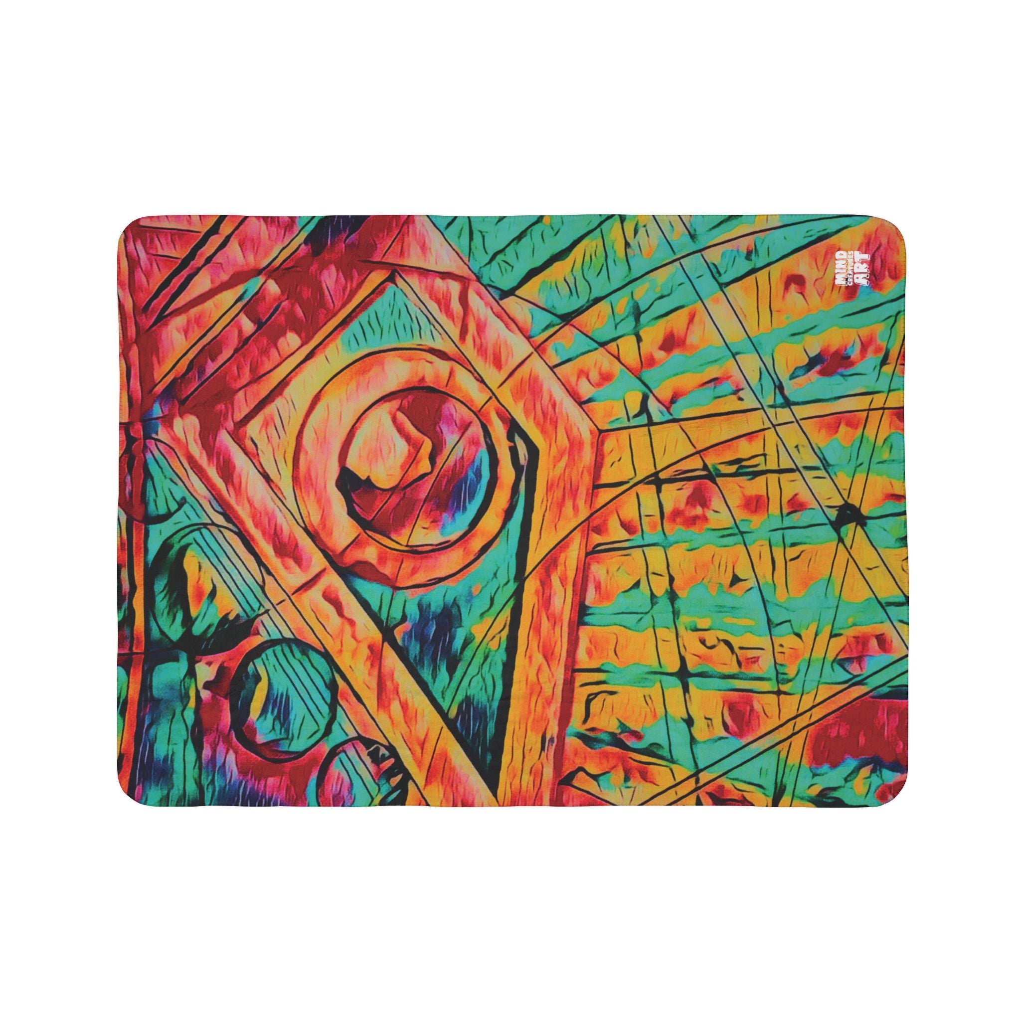 Love (Bright) Fleece Sherpa Blanket