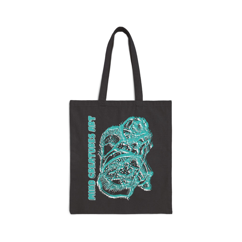 Exploration (Blur, White & Teal) Cotton Canvas Tote Bag