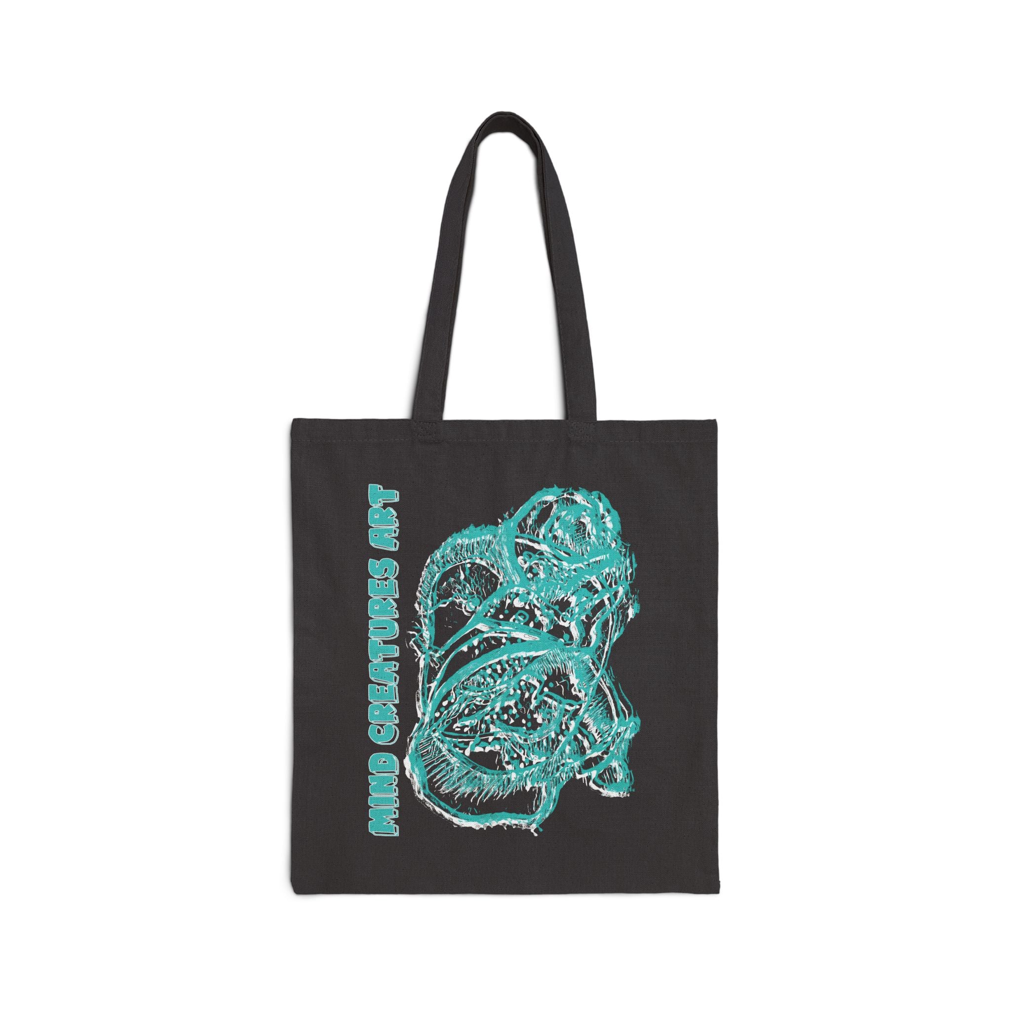 Exploration (Blur, White & Teal) Cotton Canvas Tote Bag