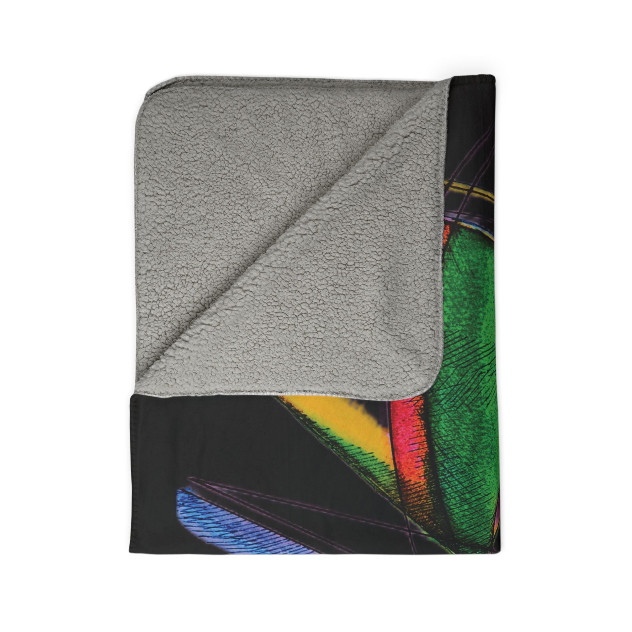 Watching (Black Background) Fleece Sherpa Blanket