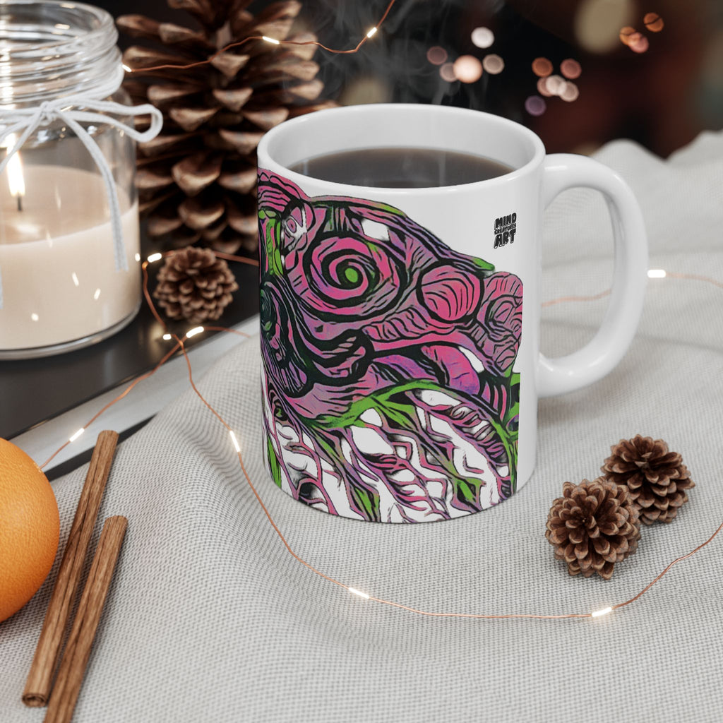 Vessel (Neon) White Ceramic Mug, (11oz, 15oz)