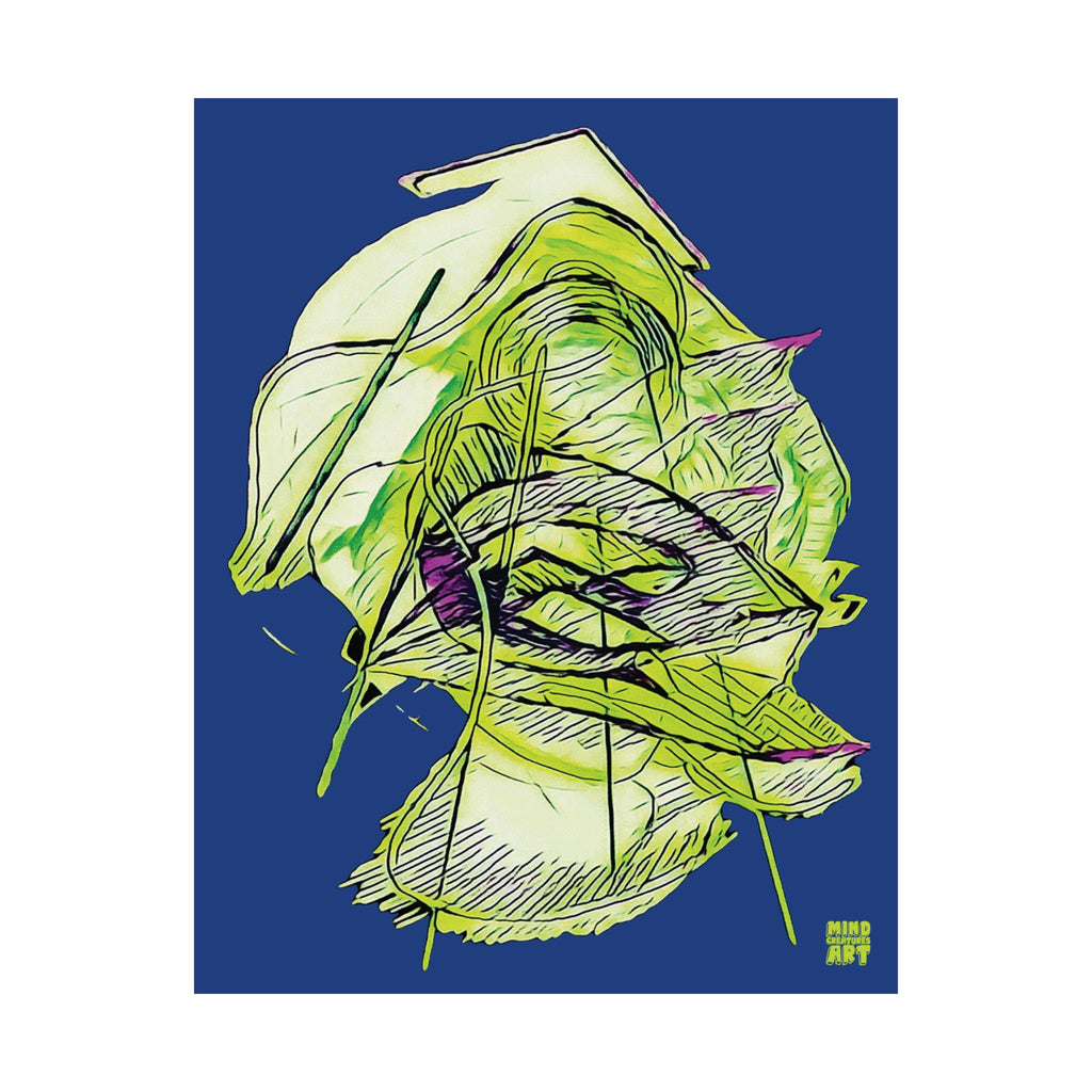 Dive Reflex (Lime, Dark Blue Background) Matte Poster