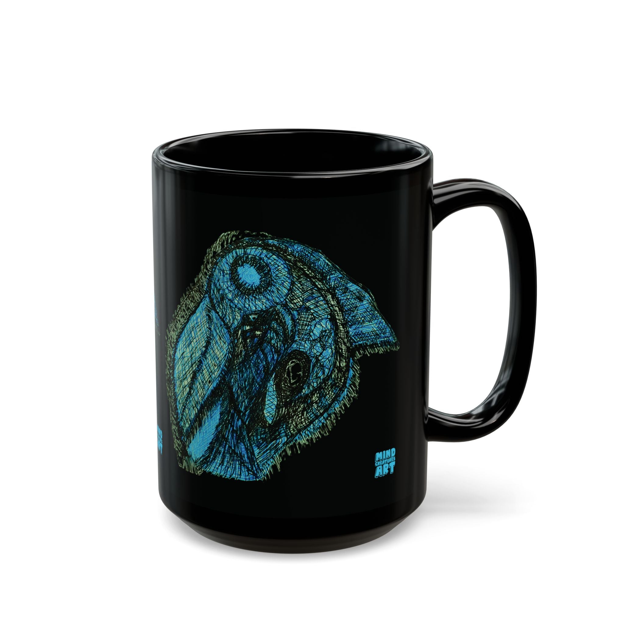 Who Are You? (Teal) Black Ceramic Mug (11oz, 15oz)