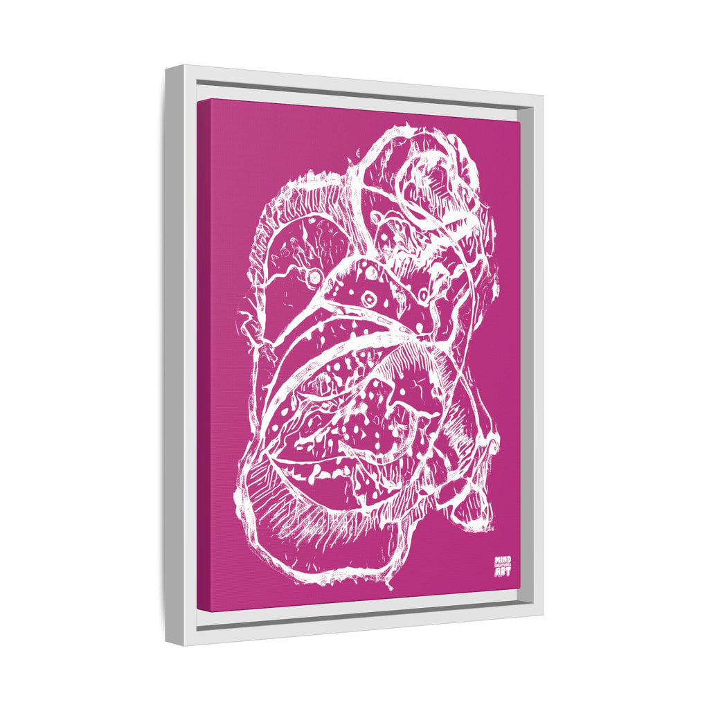 Exploration (White, Pink Background) Matte Canvas, Framed