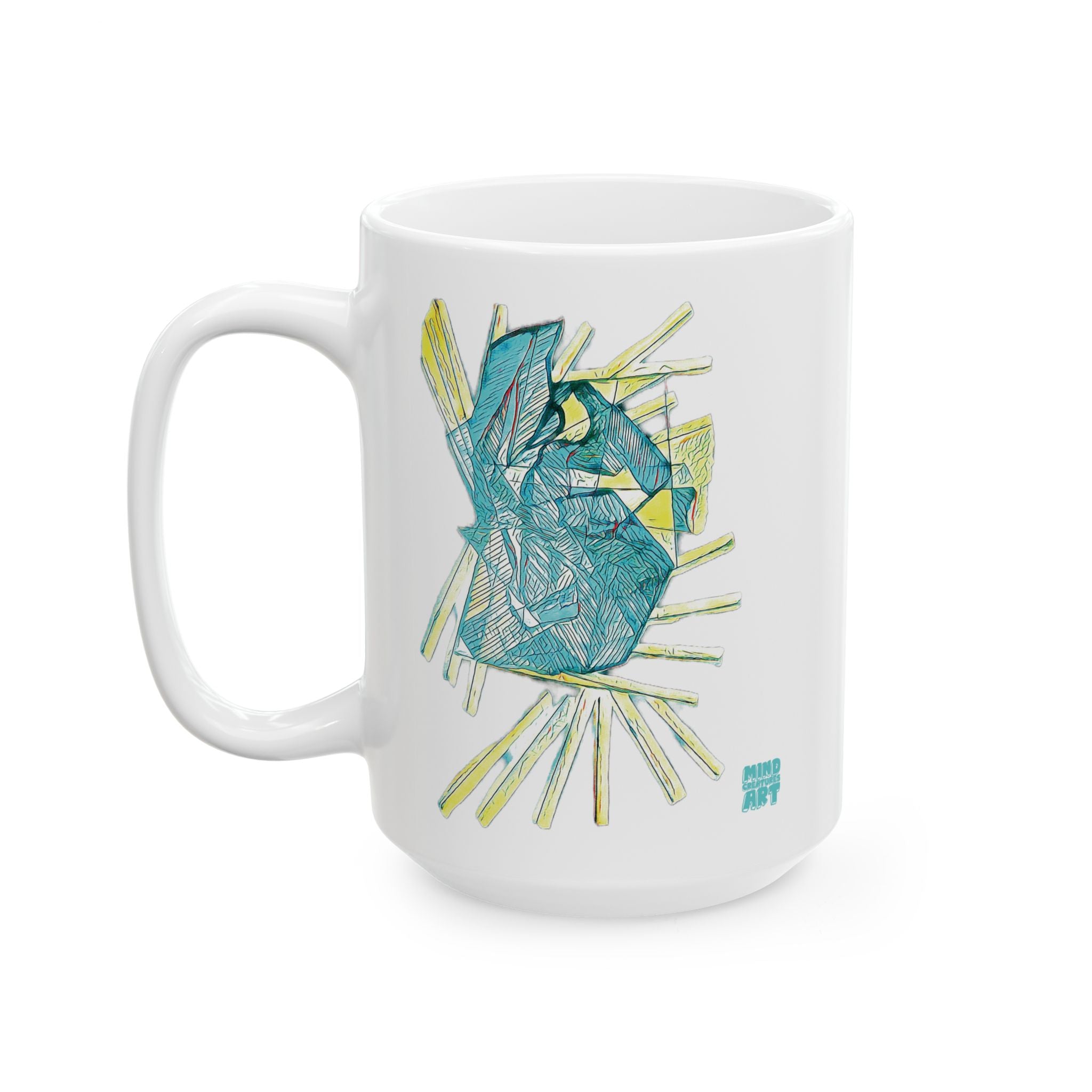 Lightspeed (Aqua) White Ceramic Mug, (11oz, 15oz)